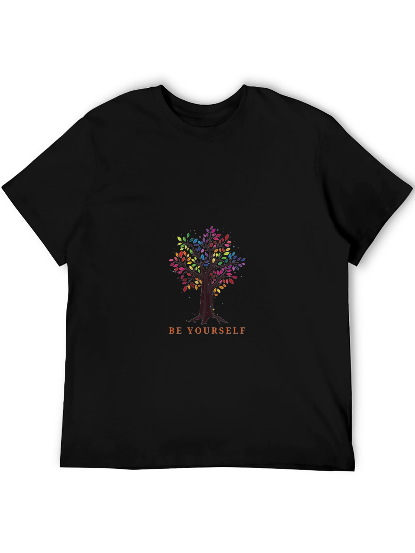 Be Yourself Tree Graphic Black T-Shirt