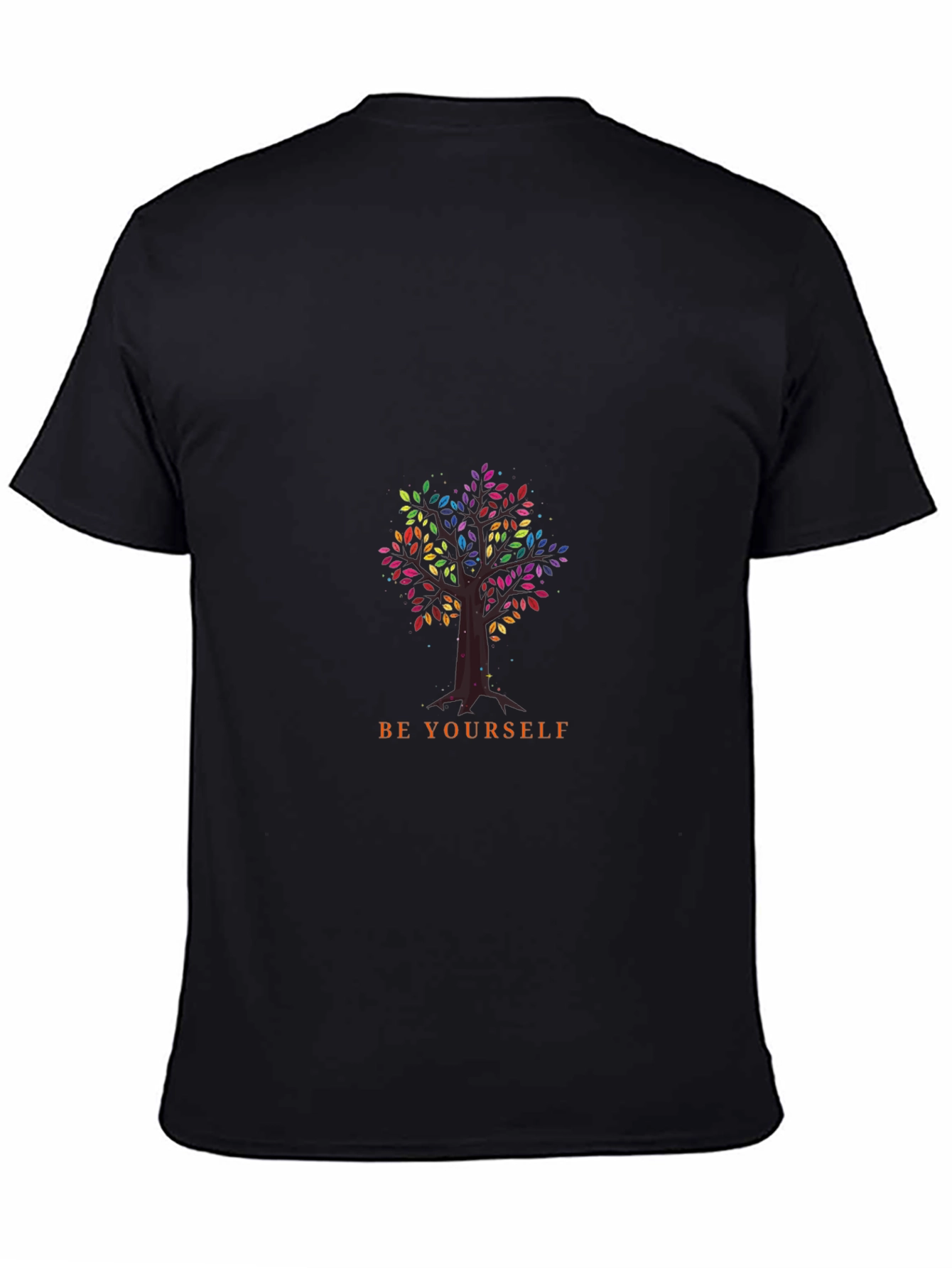Be Yourself Tree Graphic Black T-Shirt