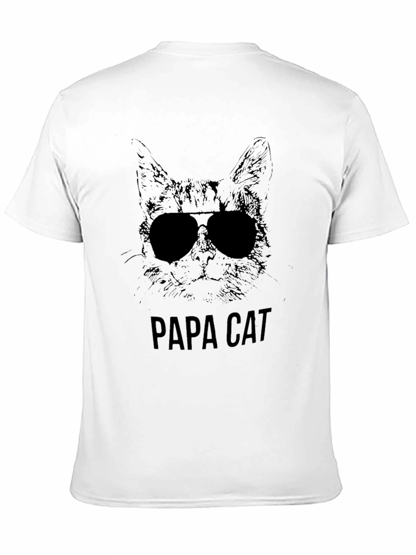 Papa Cat Graphic Tee - Cool Cat Dad Shirt