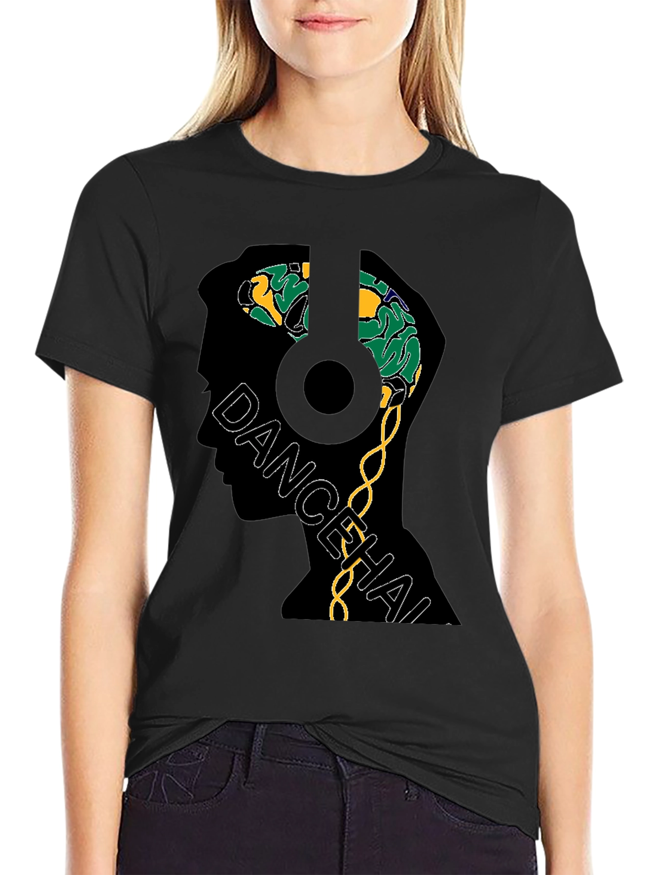 Dancehall Vibe T-Shirt - Brain Headphones Graphic Tee
