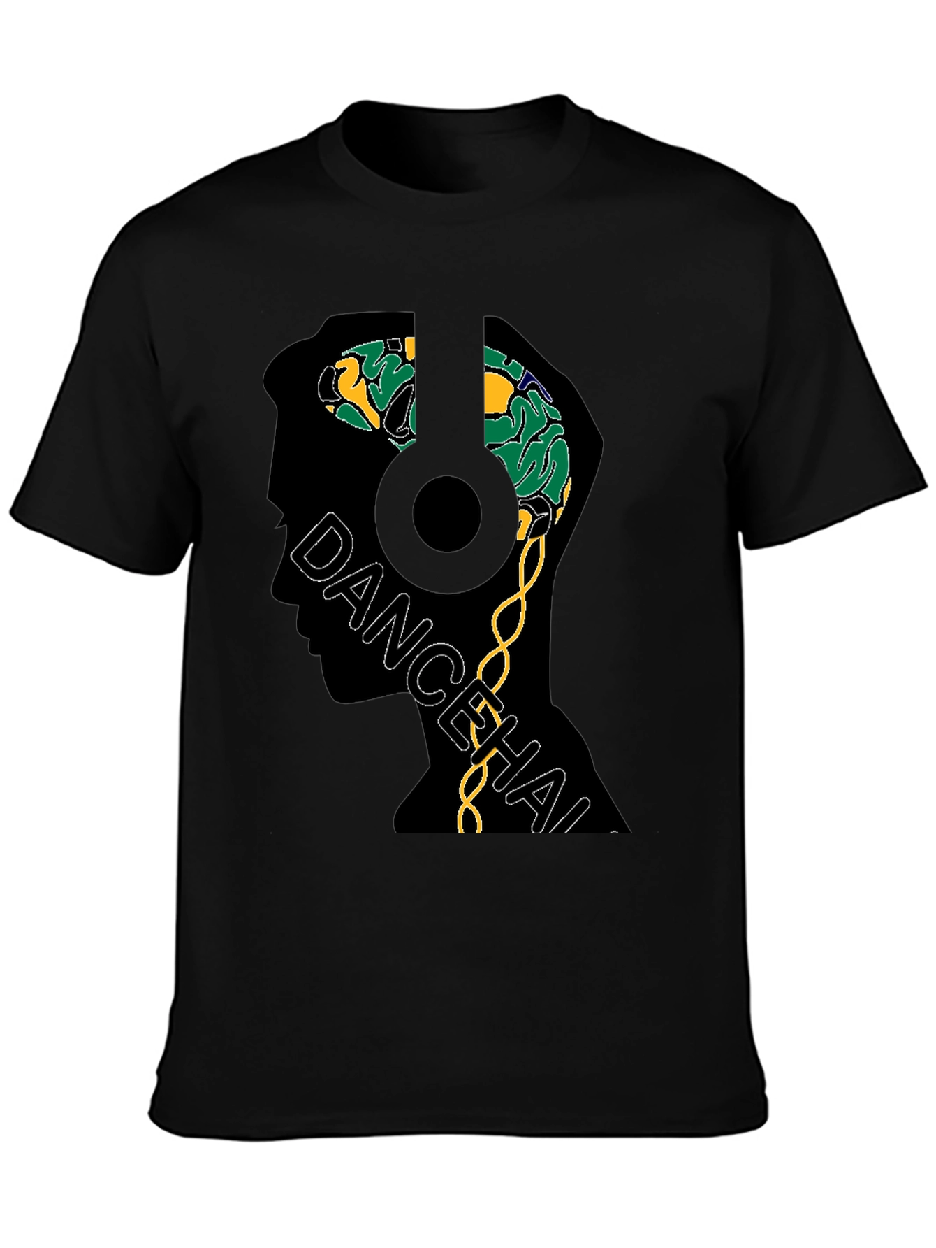 Dancehall Vibe T-Shirt - Brain Headphones Graphic Tee
