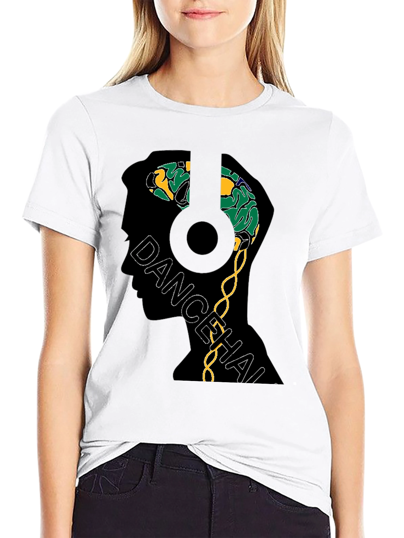 Dancehall Vibe T-Shirt - Brain Headphones Graphic Tee