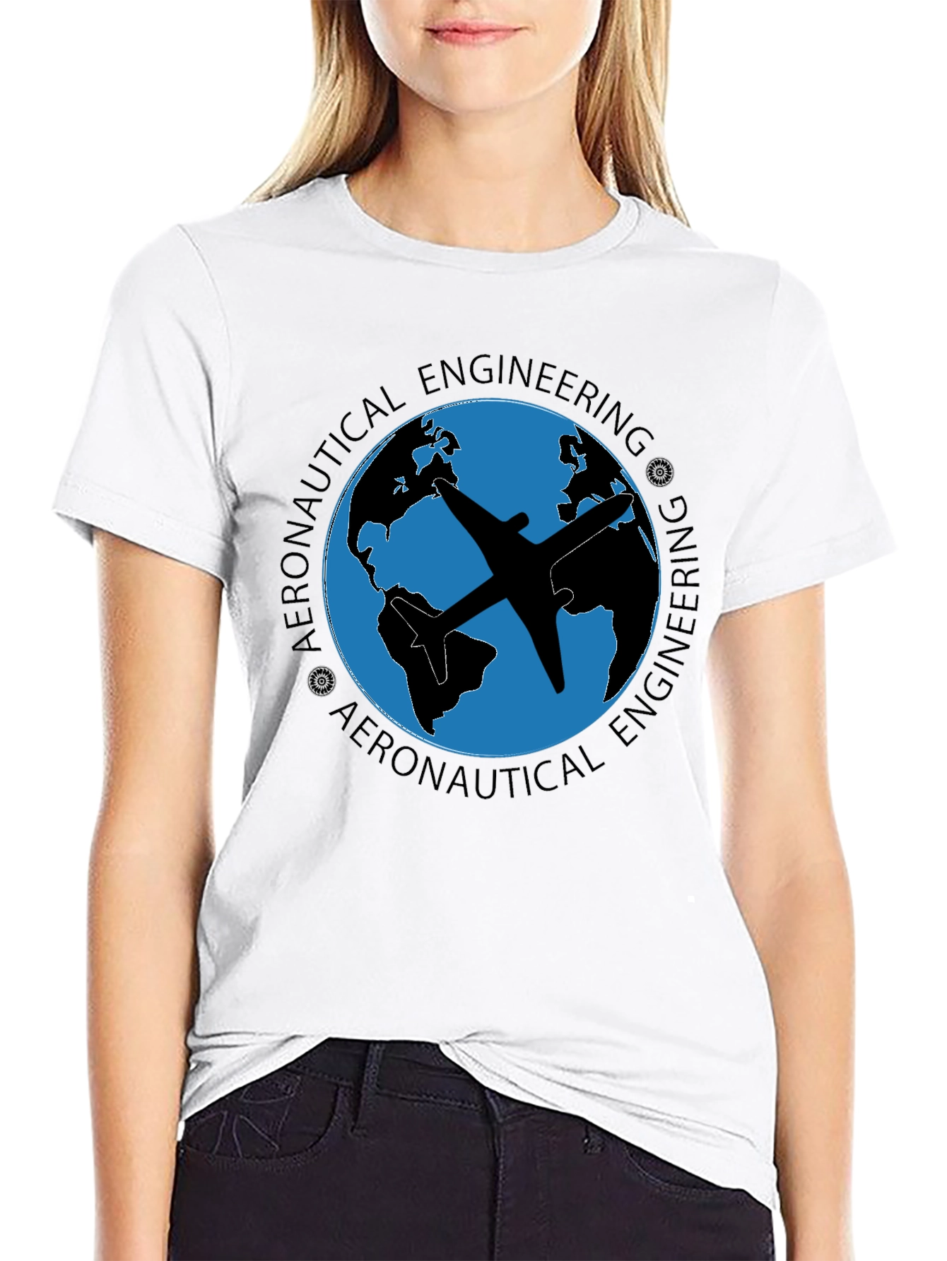 Aeronautical Engineering T-Shirt - Globe Airplane Design