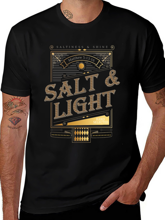 Salt & Light Graphic T-Shirt - Black Crew Neck Tee