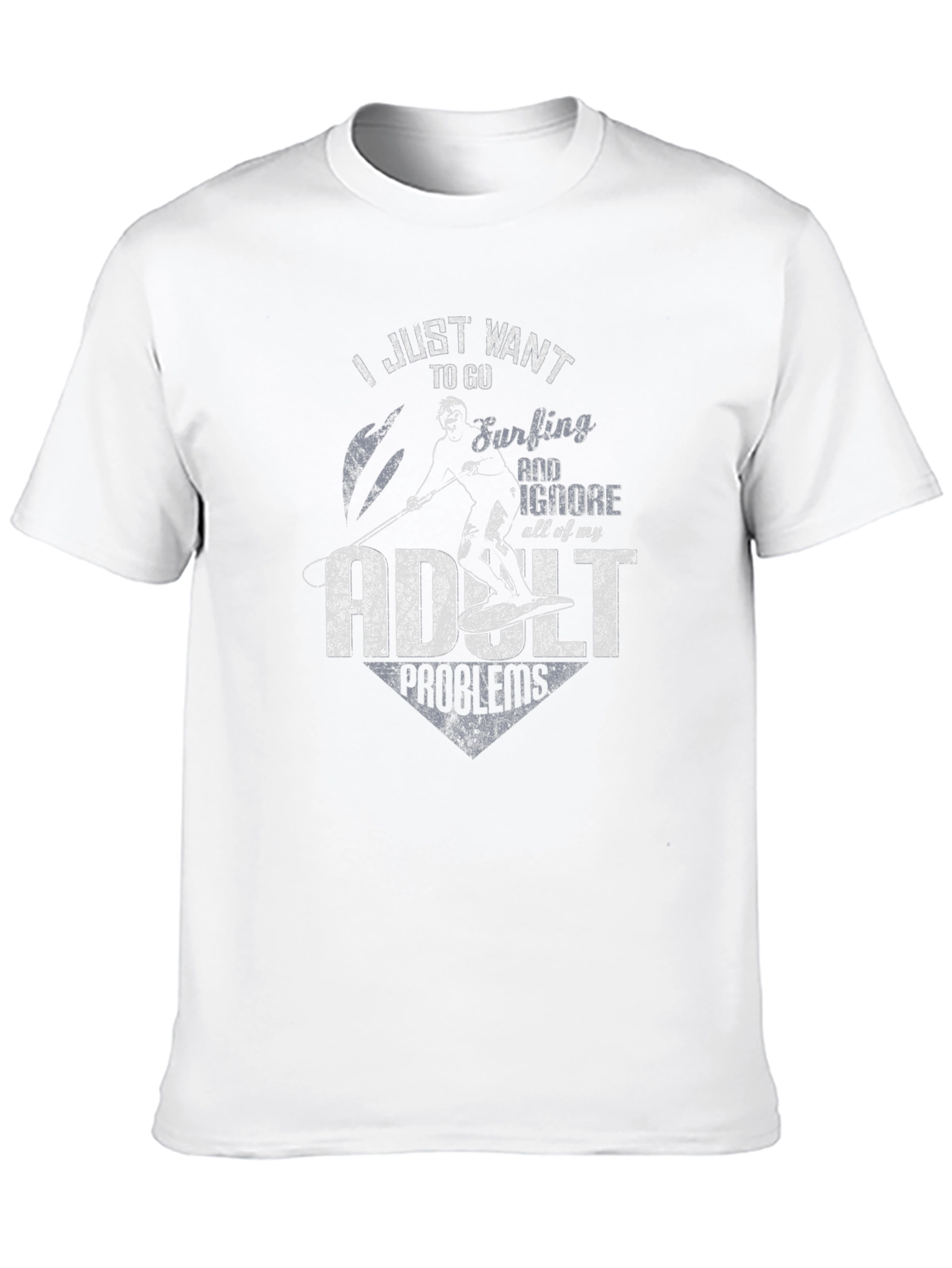 Surfing Adult Problems T-Shirt Black