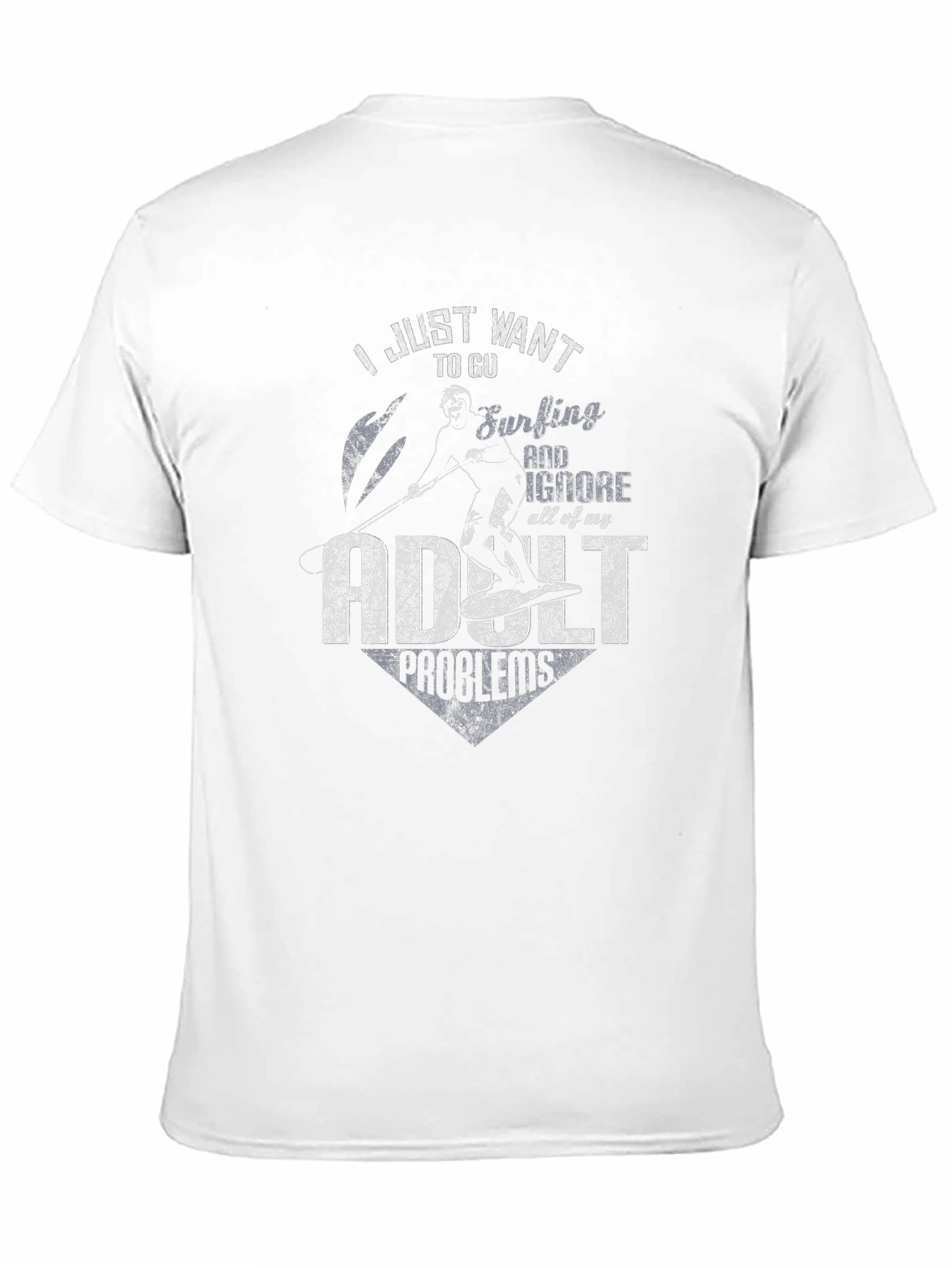 Surfing Adult Problems T-Shirt Black