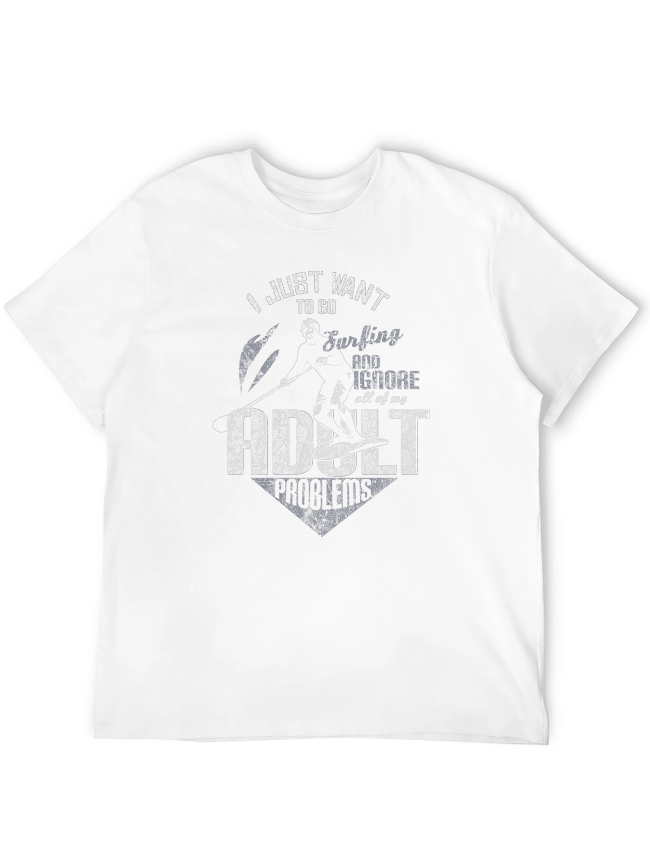 Surfing Adult Problems T-Shirt Black