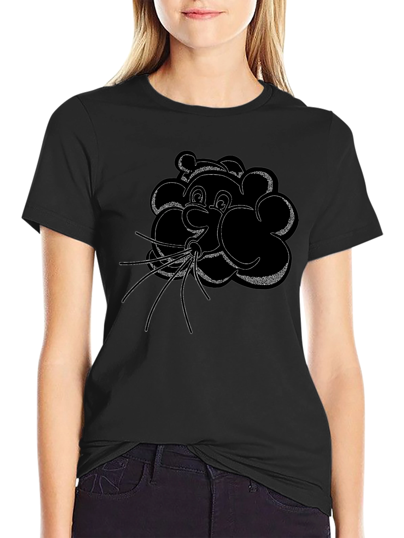 Funny Cartoon Character T-Shirt - Black