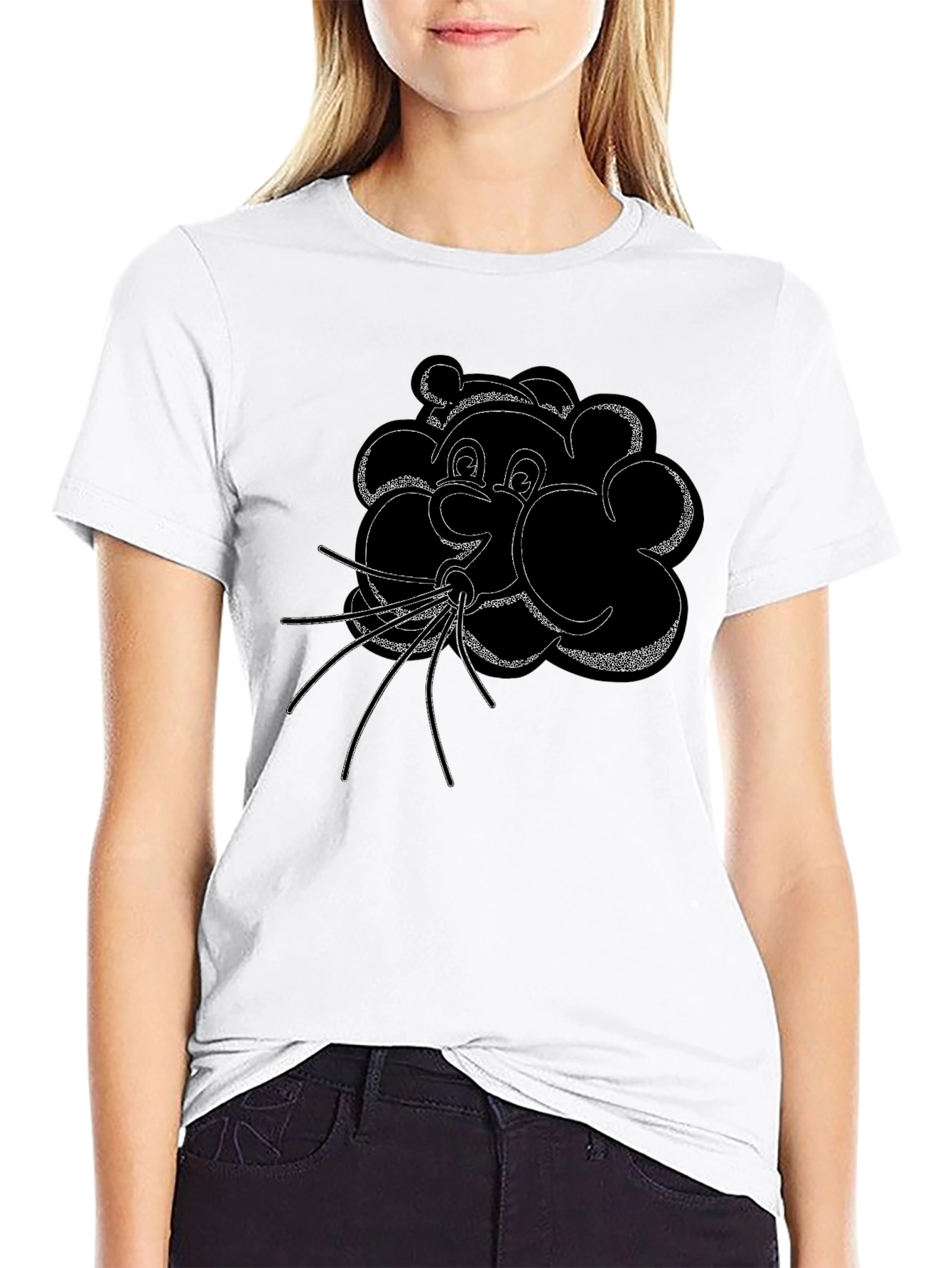 Funny Cartoon Character T-Shirt - Black