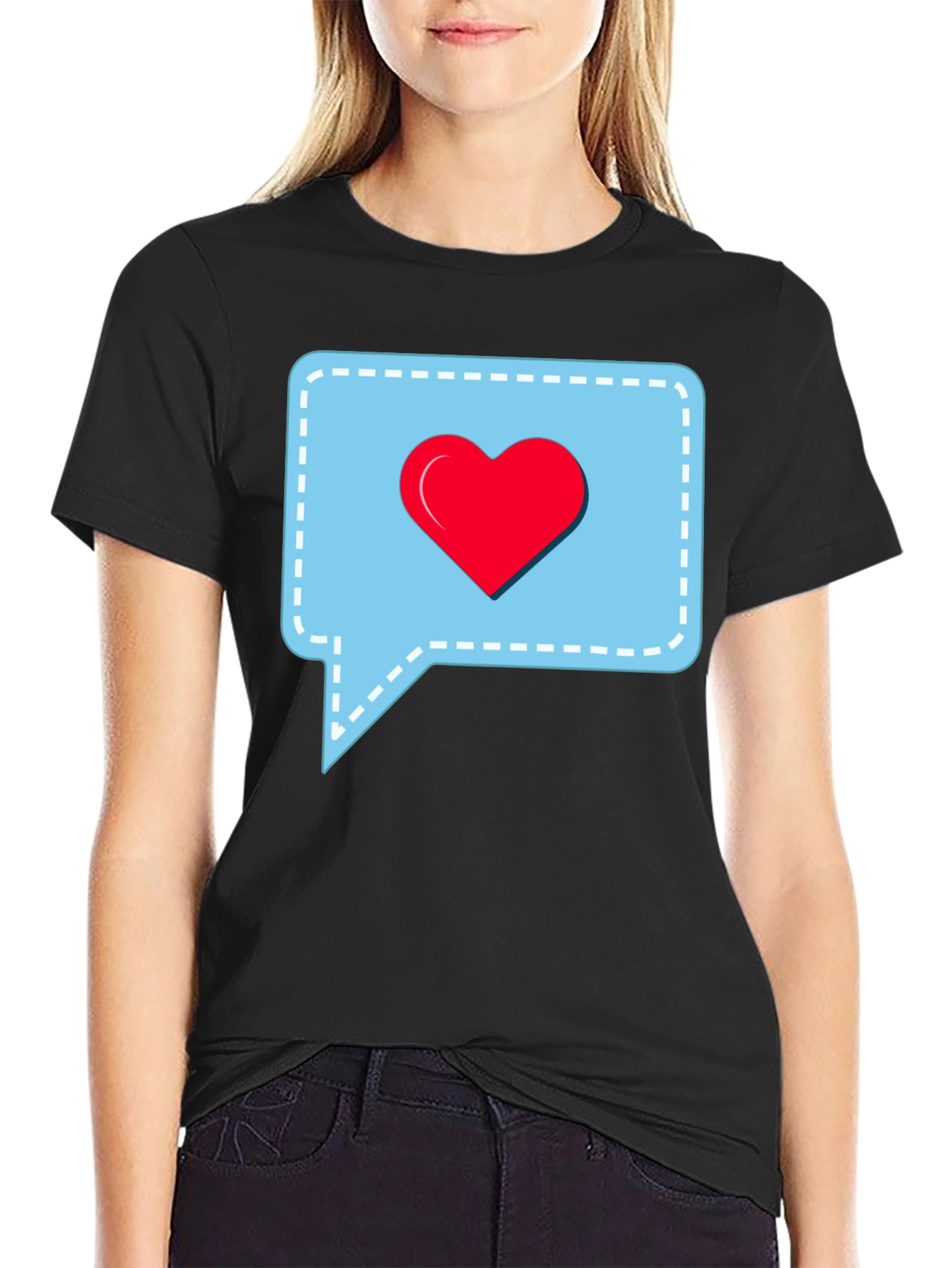 Love Message Black T-Shirt