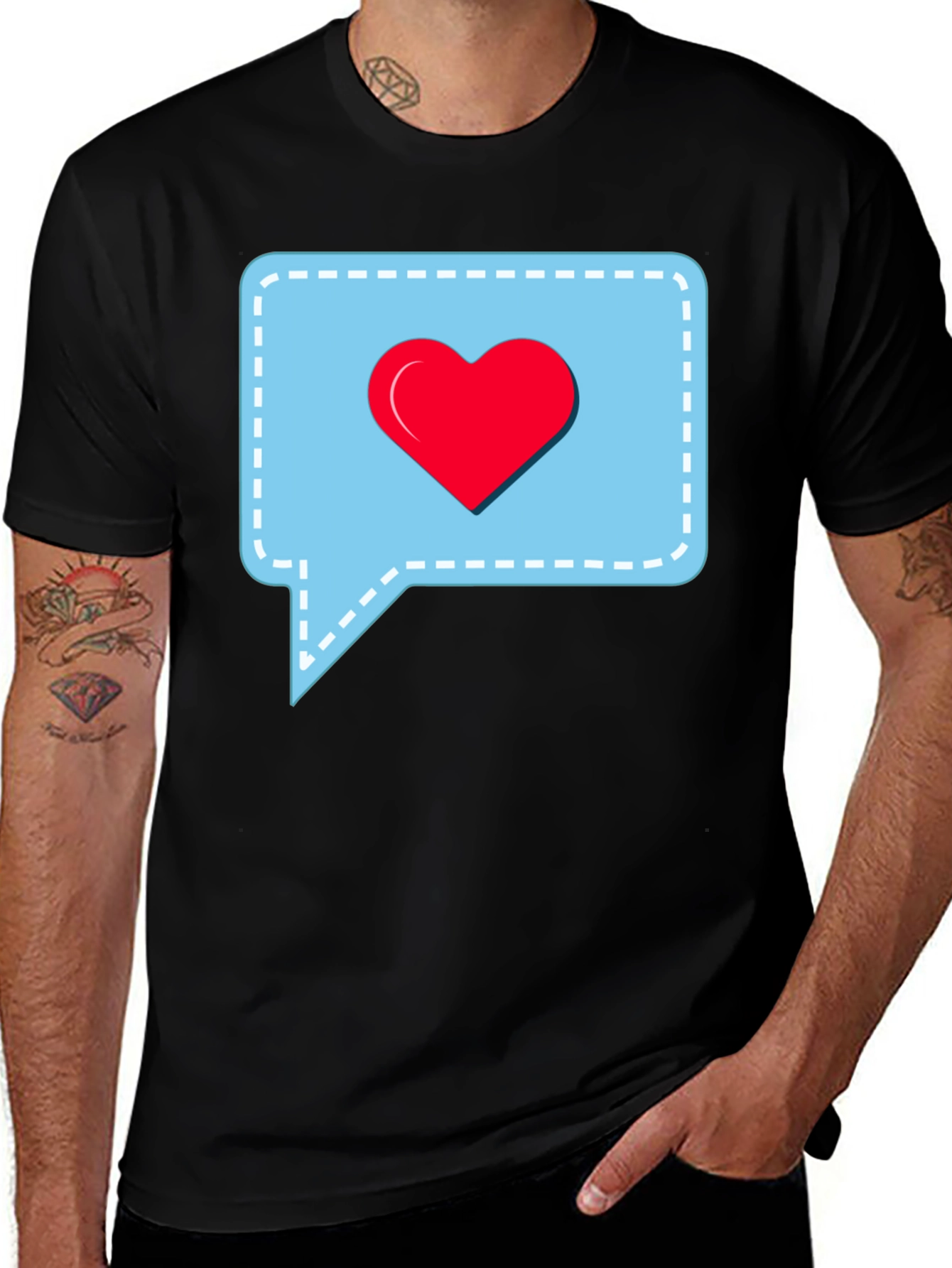 Love Message Black T-Shirt