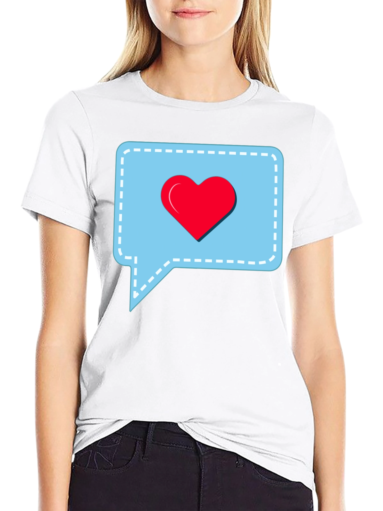 Love Message Black T-Shirt