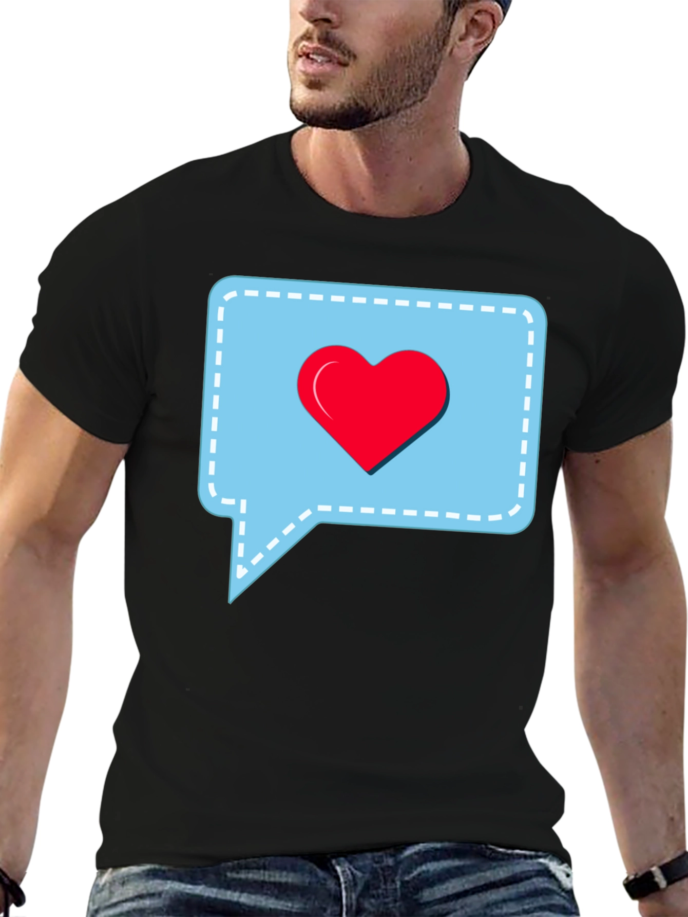 Love Message Black T-Shirt