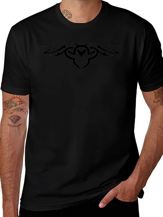 Tribal Tattoo Graphic Black Tee Shirt