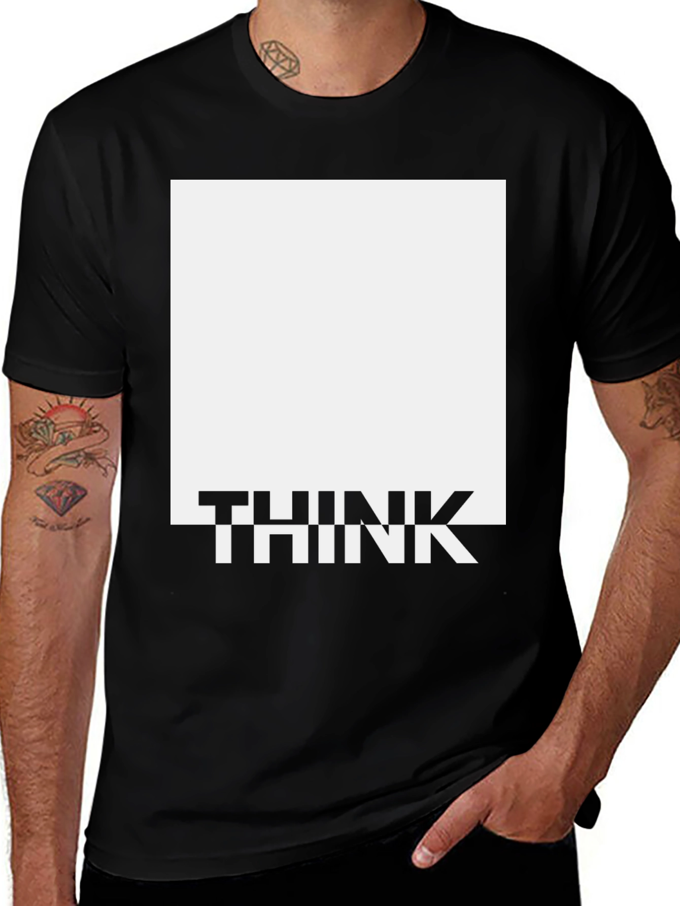 Think Graphic Tee - Modern Square Design