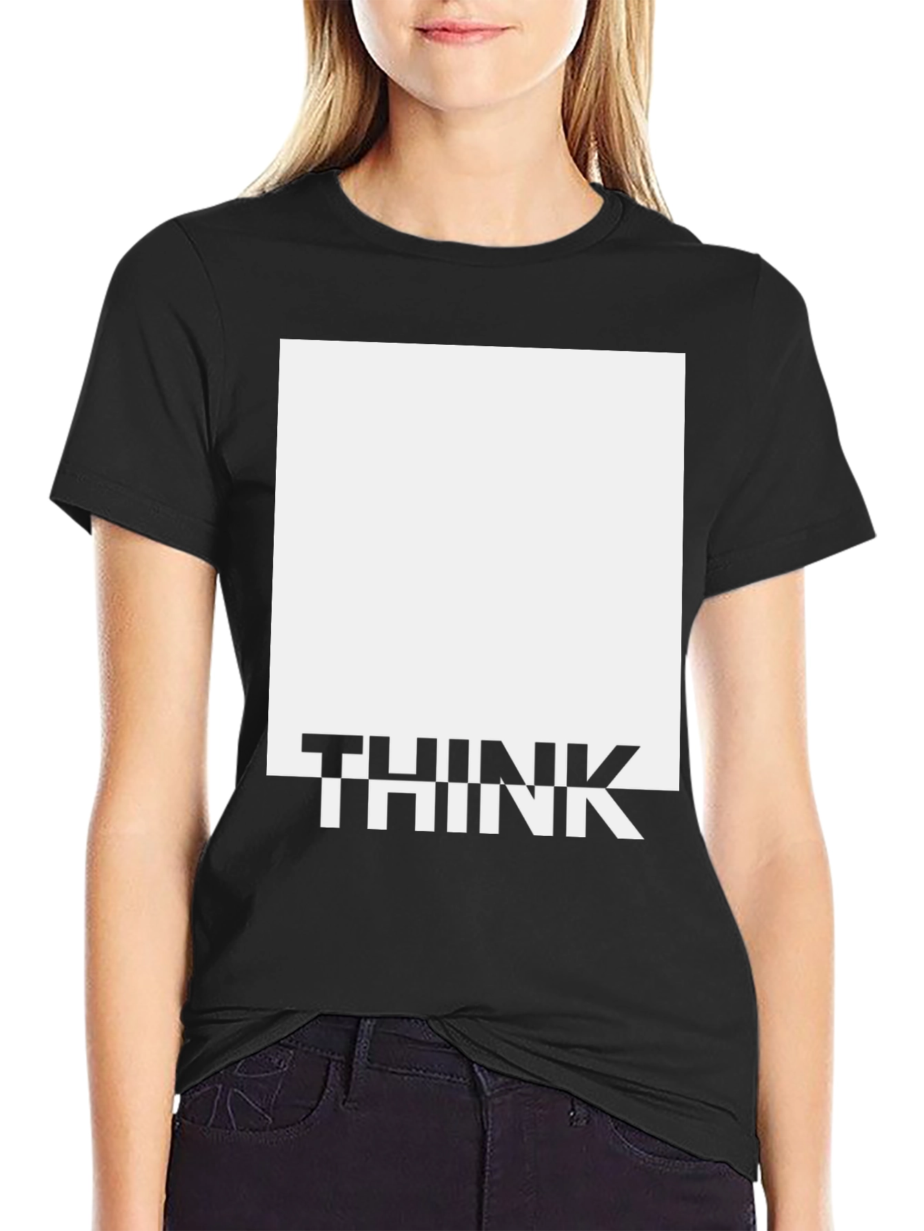 Think Graphic Tee - Modern Square Design