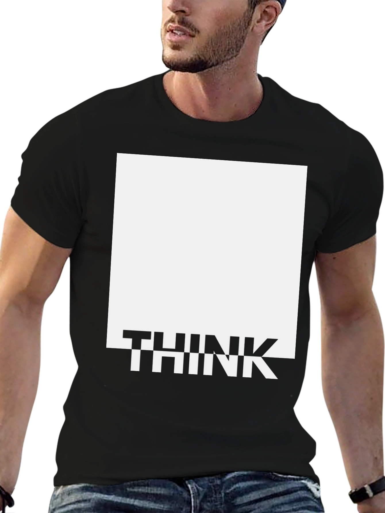 Think Graphic Tee - Modern Square Design