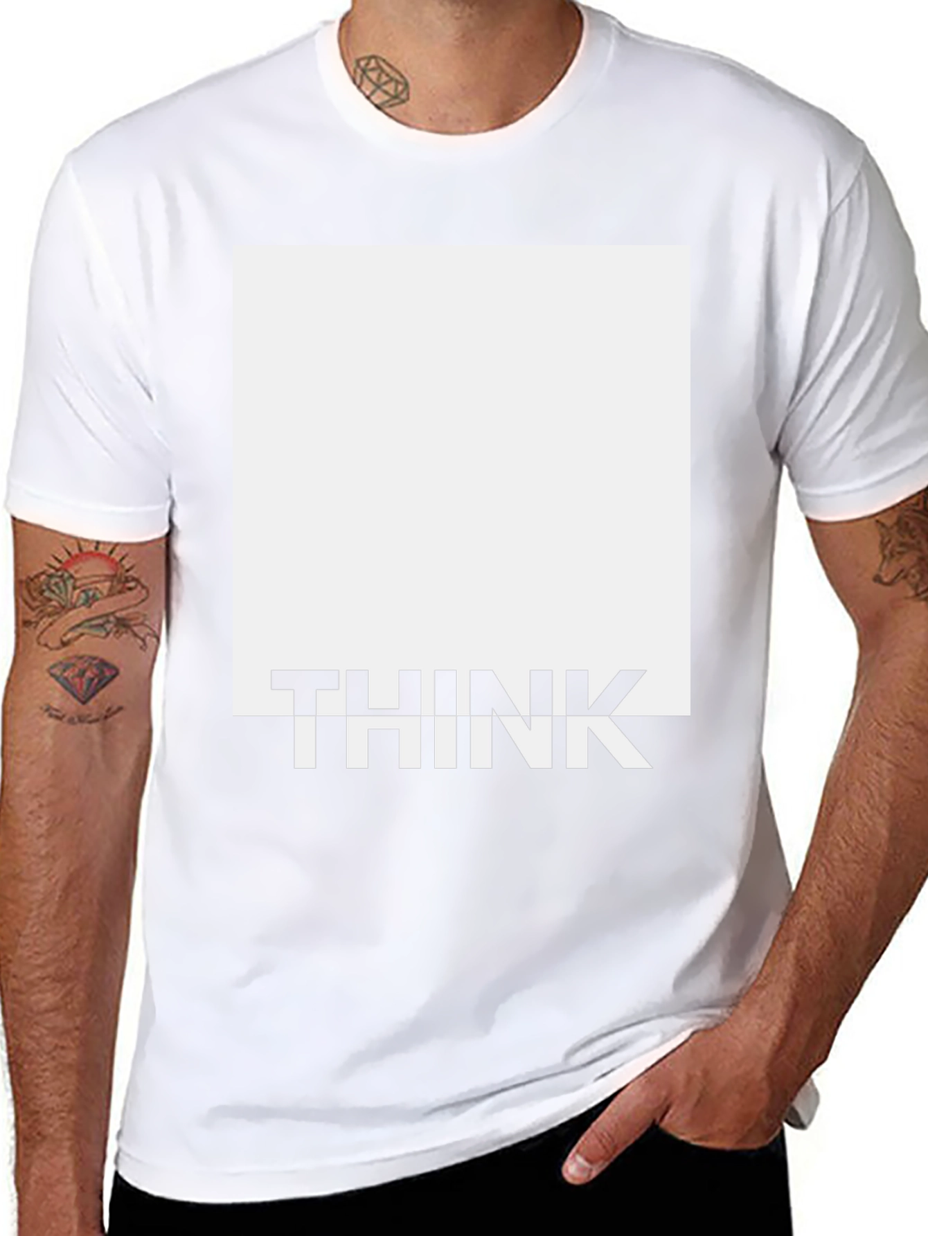 Think Graphic Tee - Modern Square Design