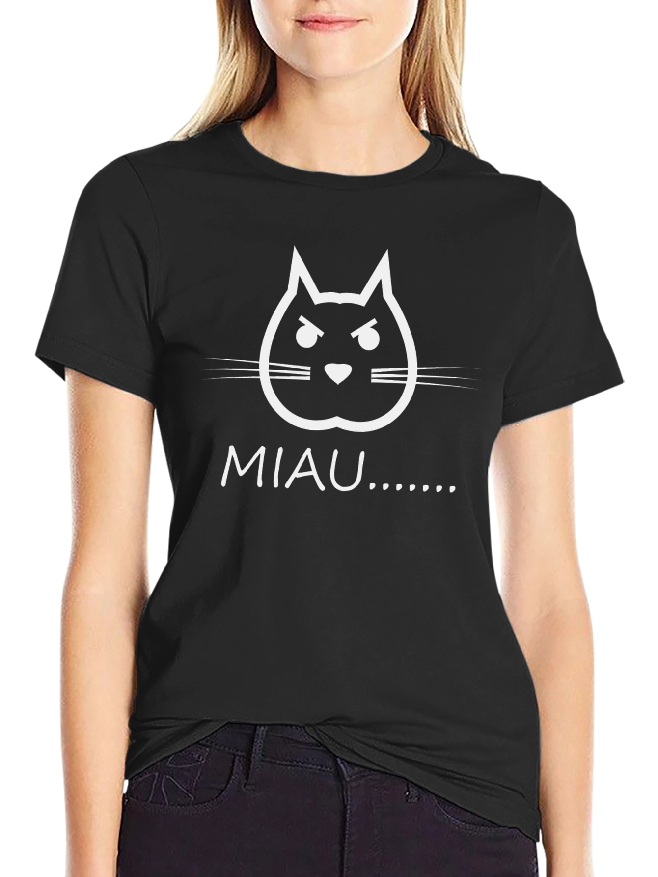 Angry Cat Face MIAU T-Shirt