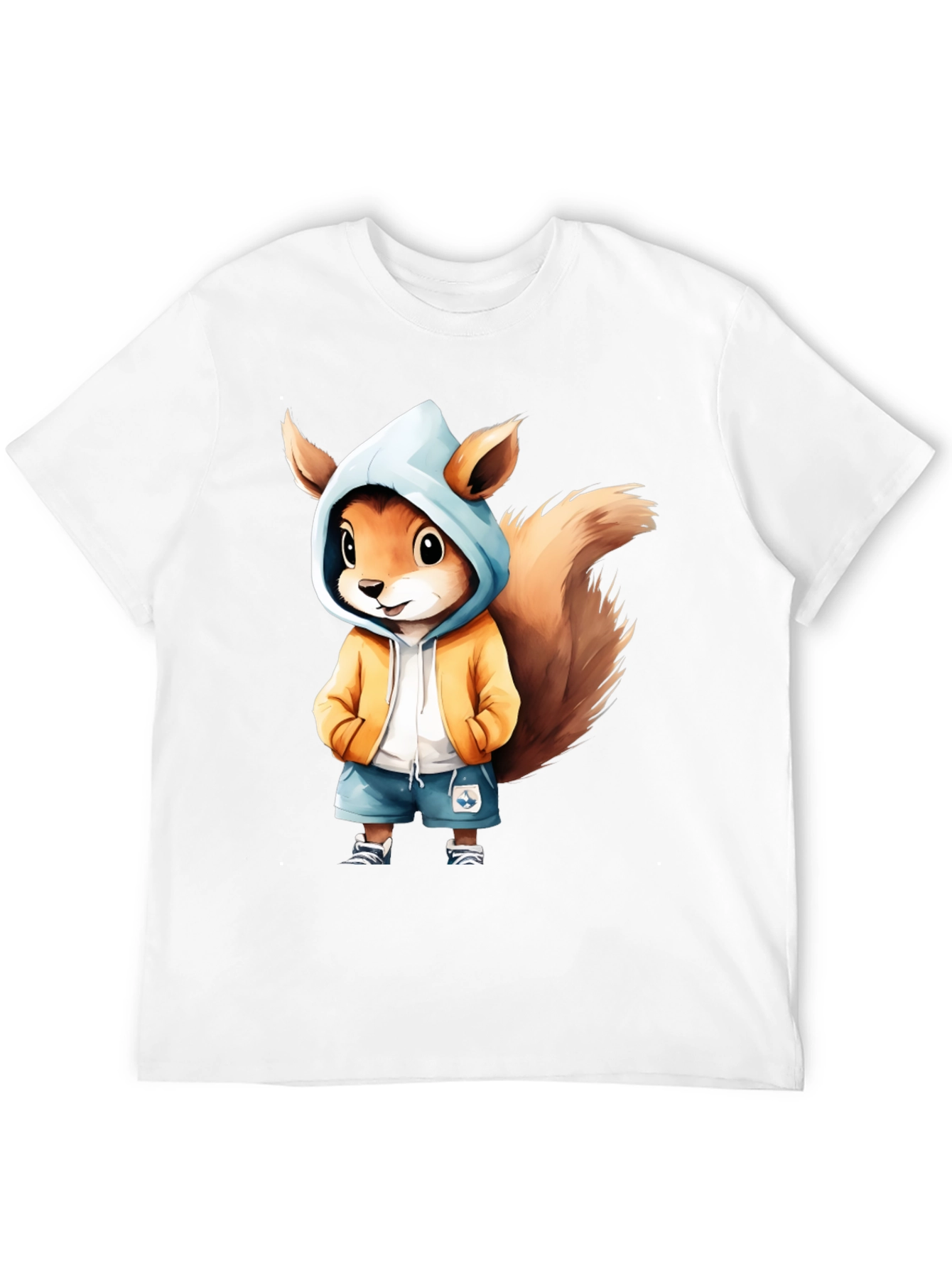 Squirrel Cartoon Graphic Black T-Shirt
