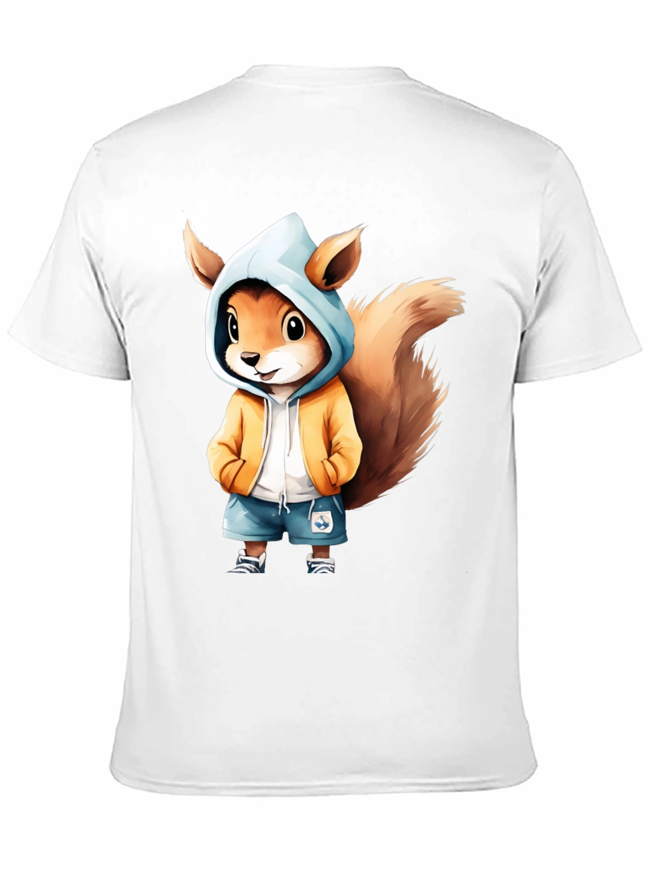 Squirrel Cartoon Graphic Black T-Shirt