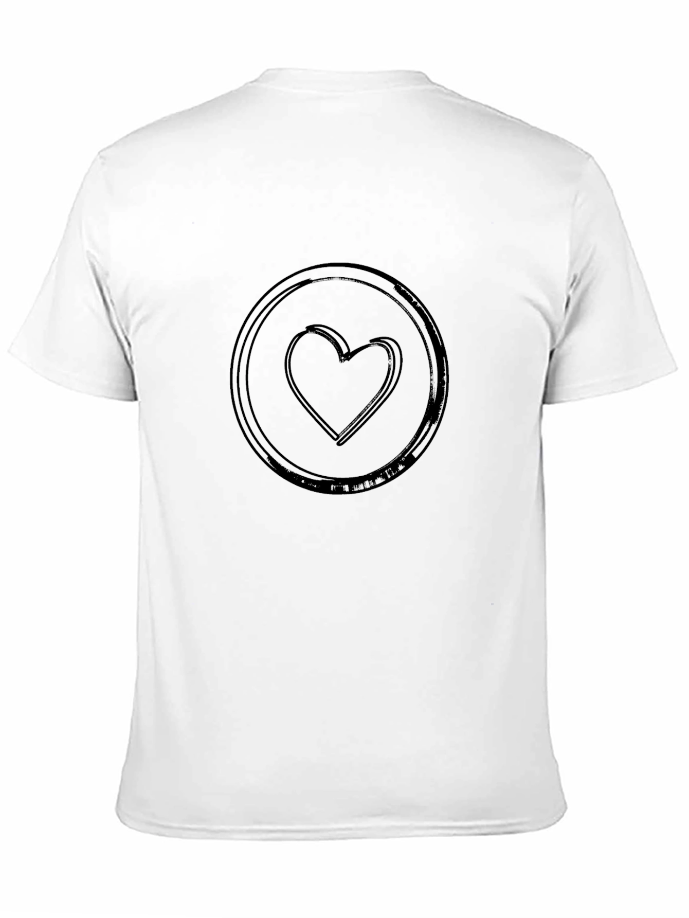 Black T-Shirt with Heart Circle Graphic