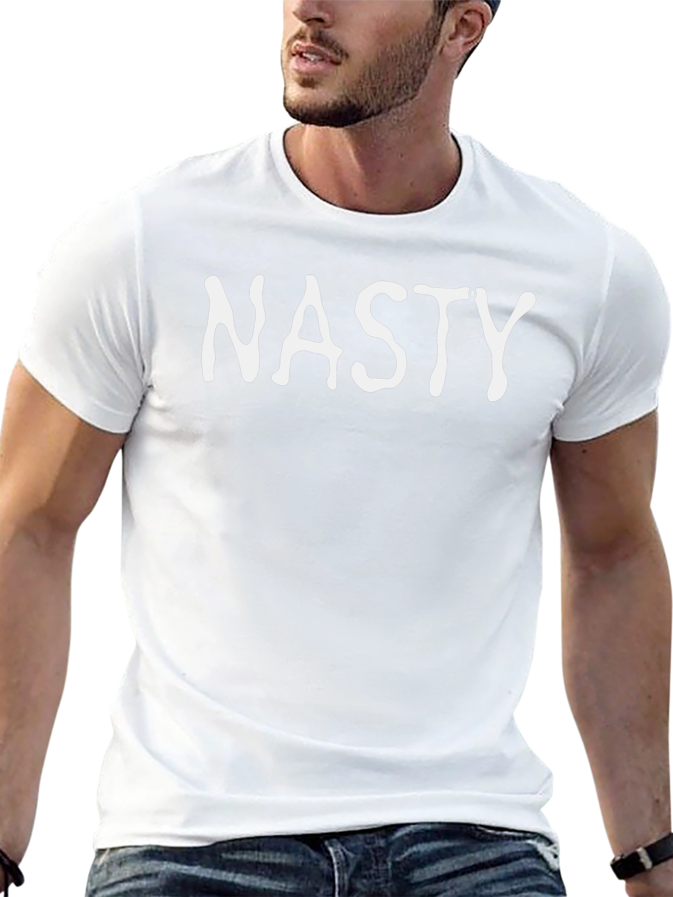 Nasty Tee - Black Cotton Graphic Print T-Shirt