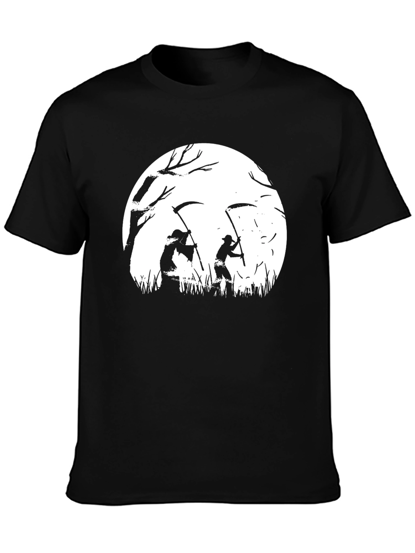 Grim Reaper Graphic Print Black T-Shirt