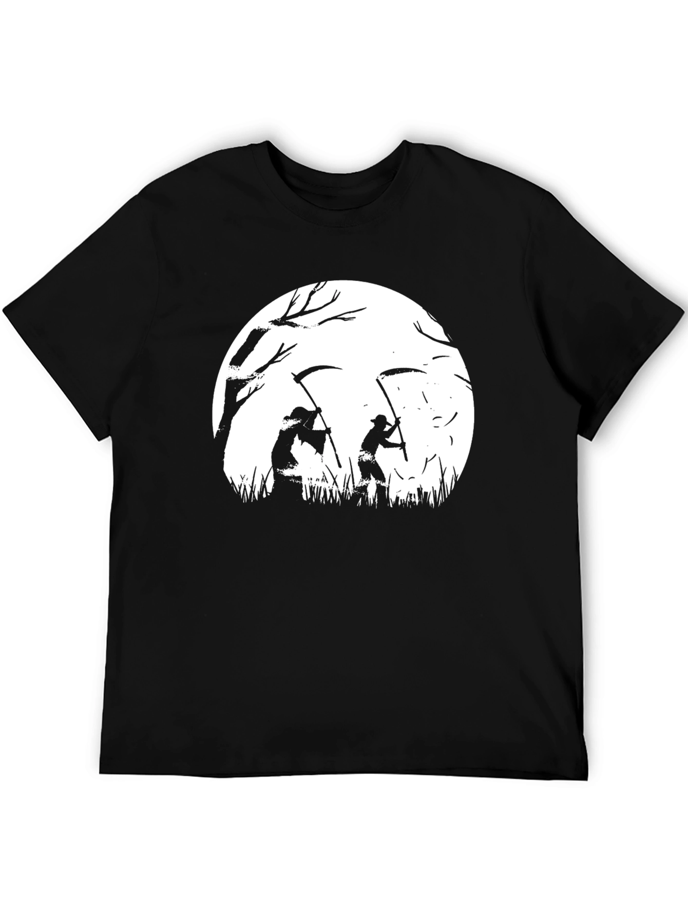 Grim Reaper Graphic Print Black T-Shirt