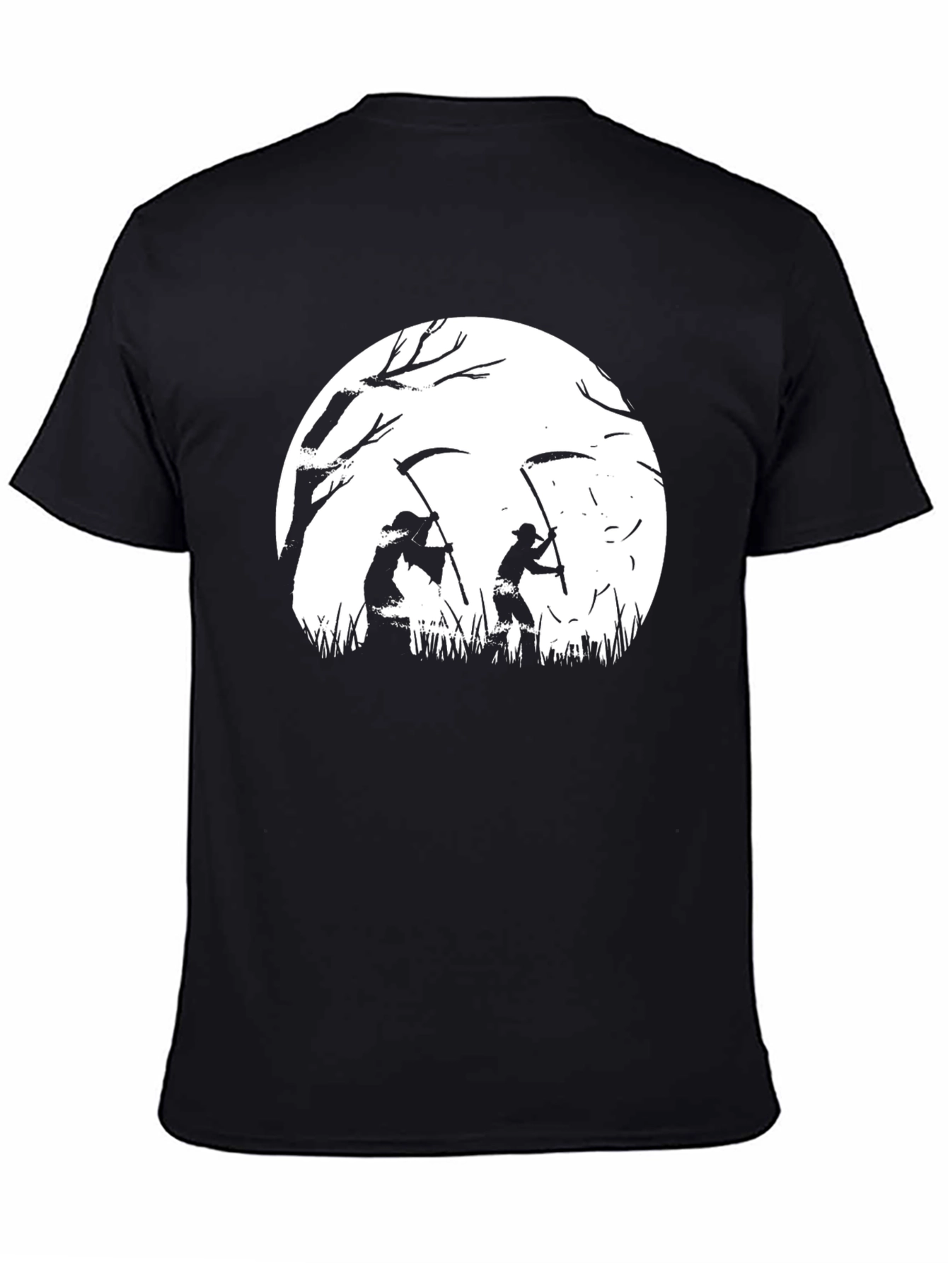 Grim Reaper Graphic Print Black T-Shirt
