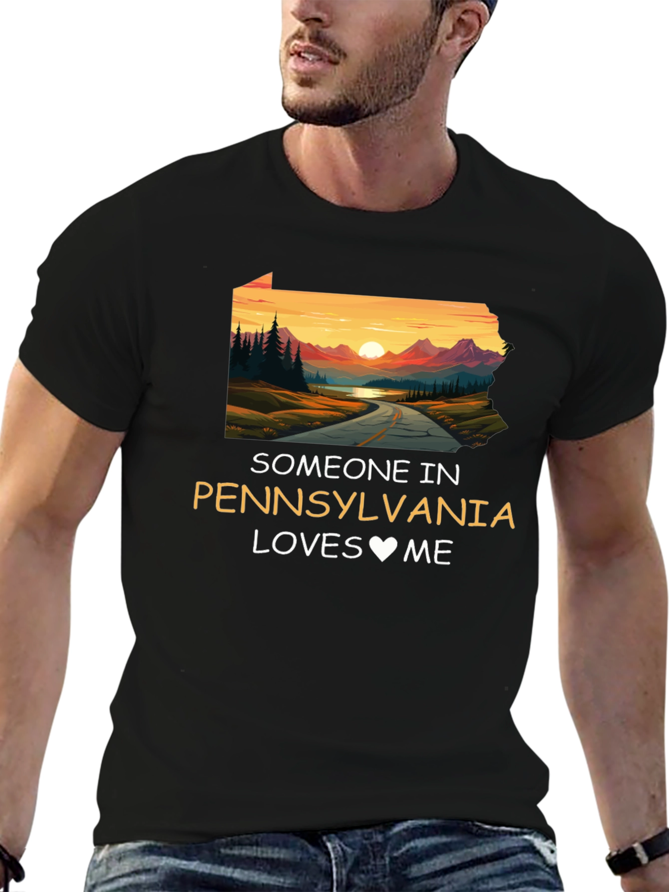 Pennsylvania Loves Me Novelty Graphic T-Shirt