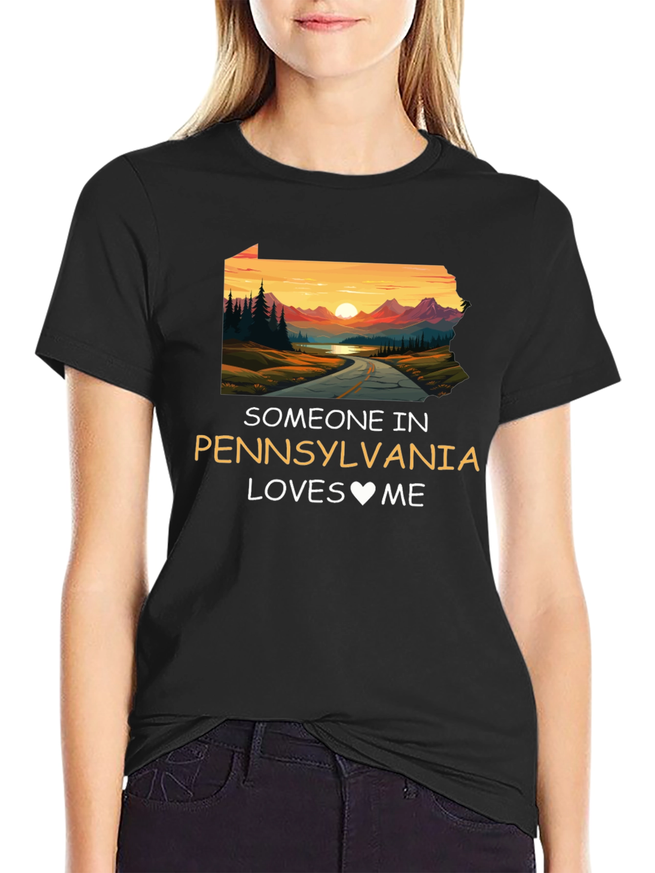 Pennsylvania Loves Me Novelty Graphic T-Shirt
