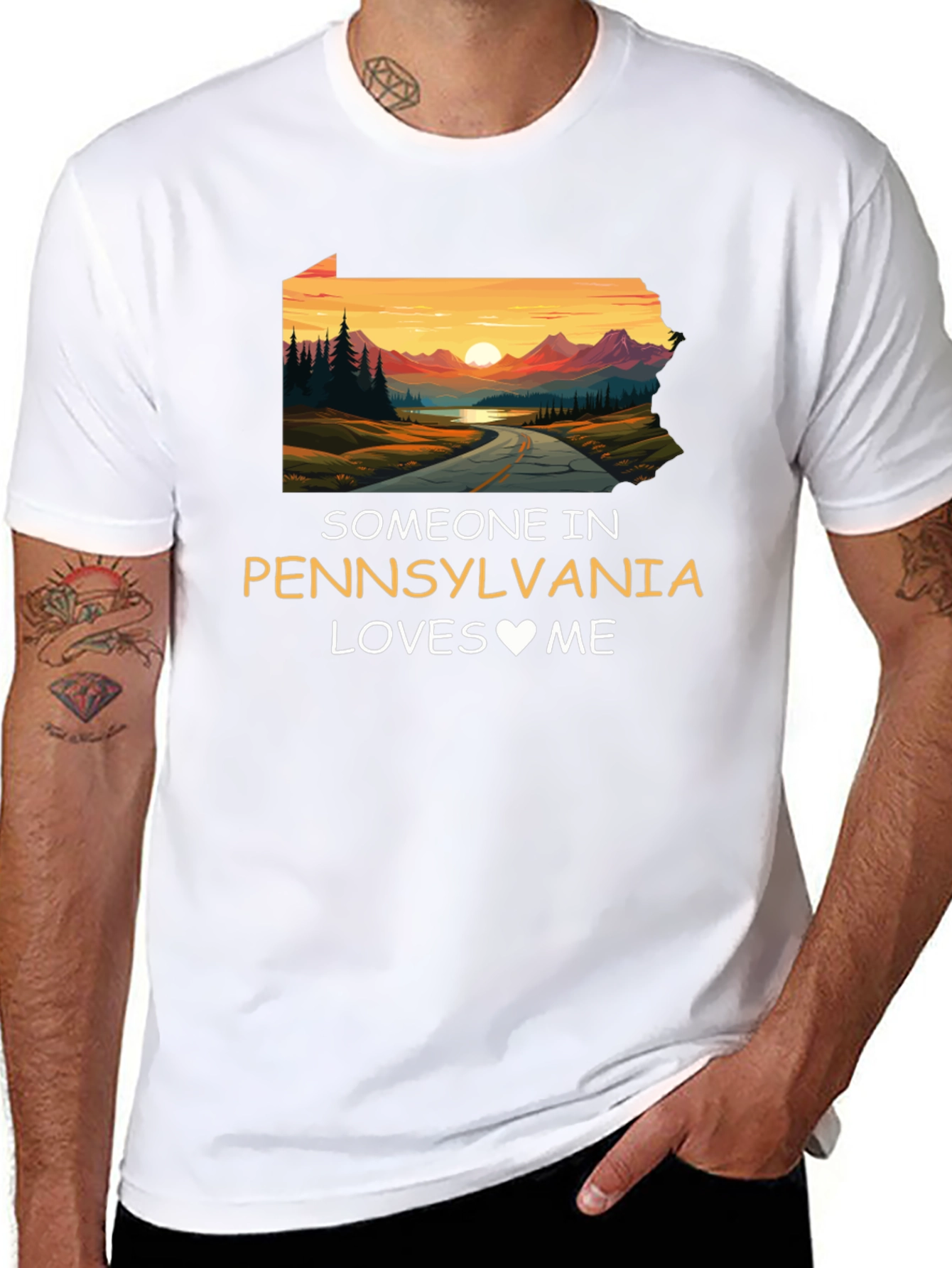 Pennsylvania Loves Me Novelty Graphic T-Shirt
