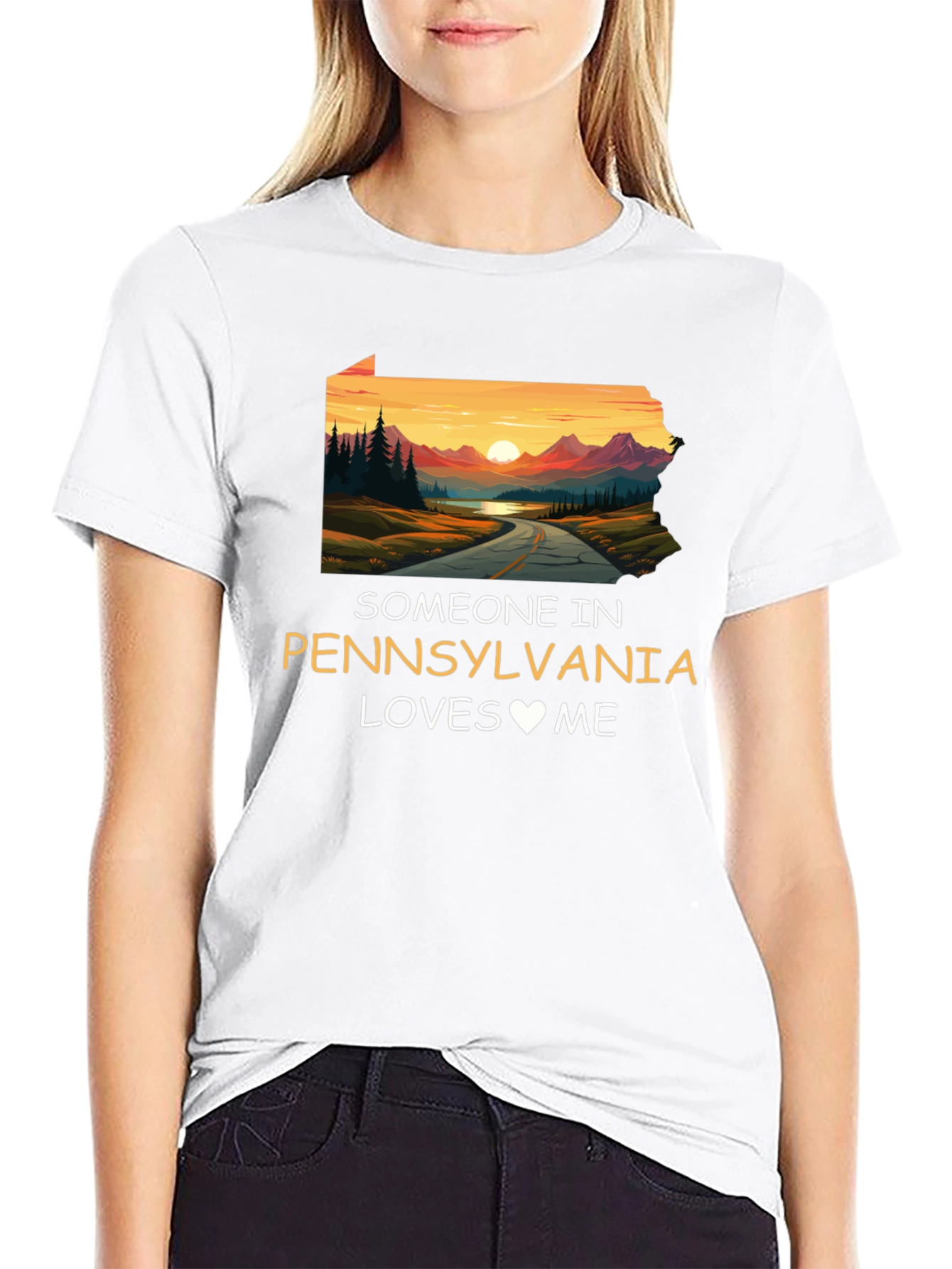 Pennsylvania Loves Me Novelty Graphic T-Shirt