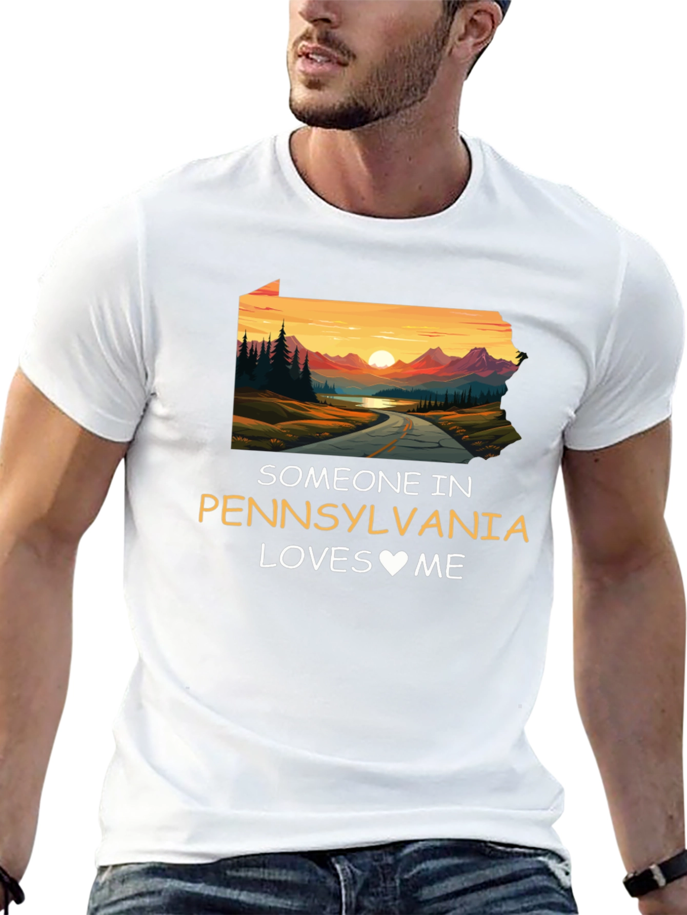 Pennsylvania Loves Me Novelty Graphic T-Shirt