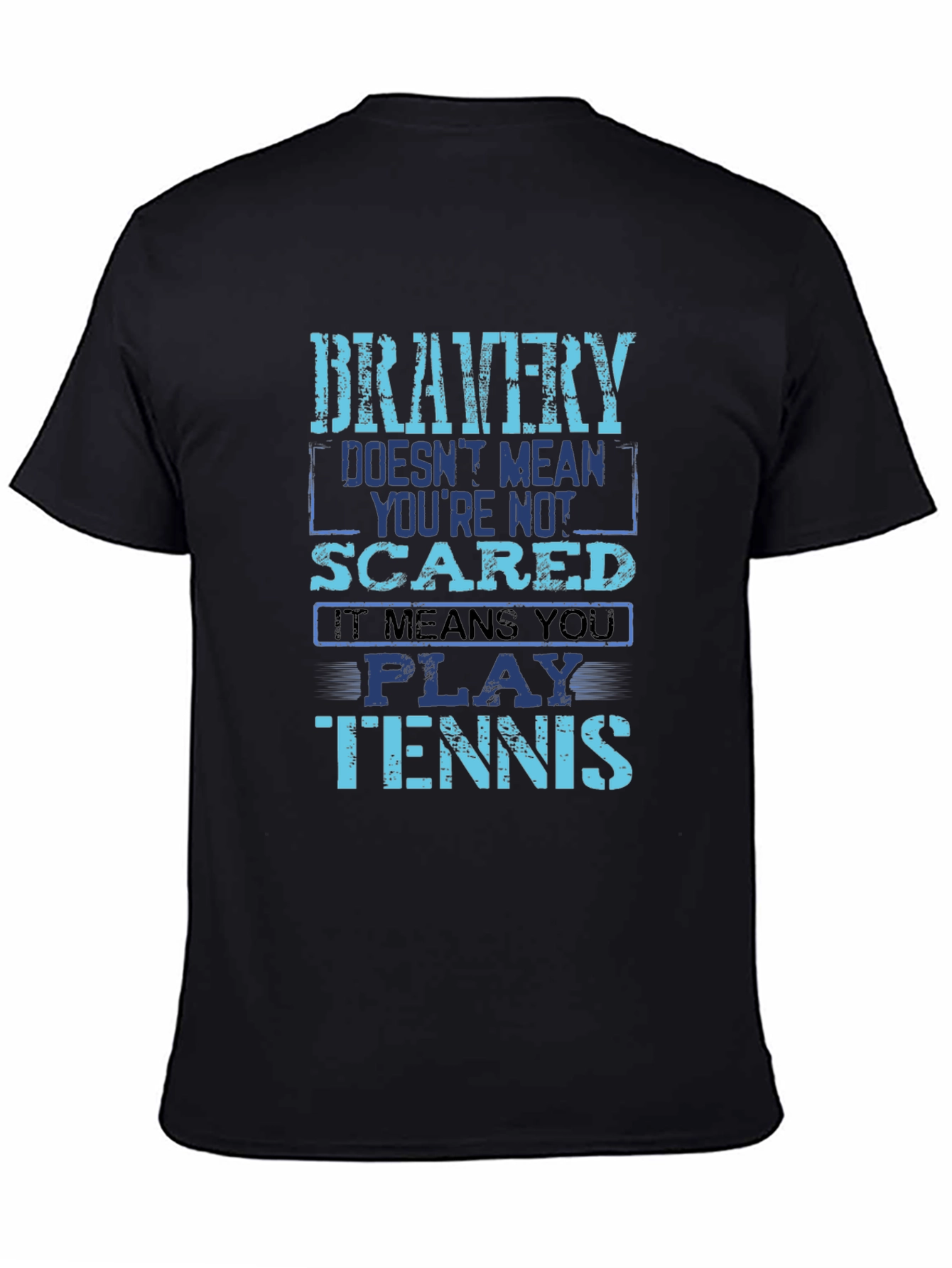 Bravery Tennis Player Graphic Tee - Mens Black T-Shirt