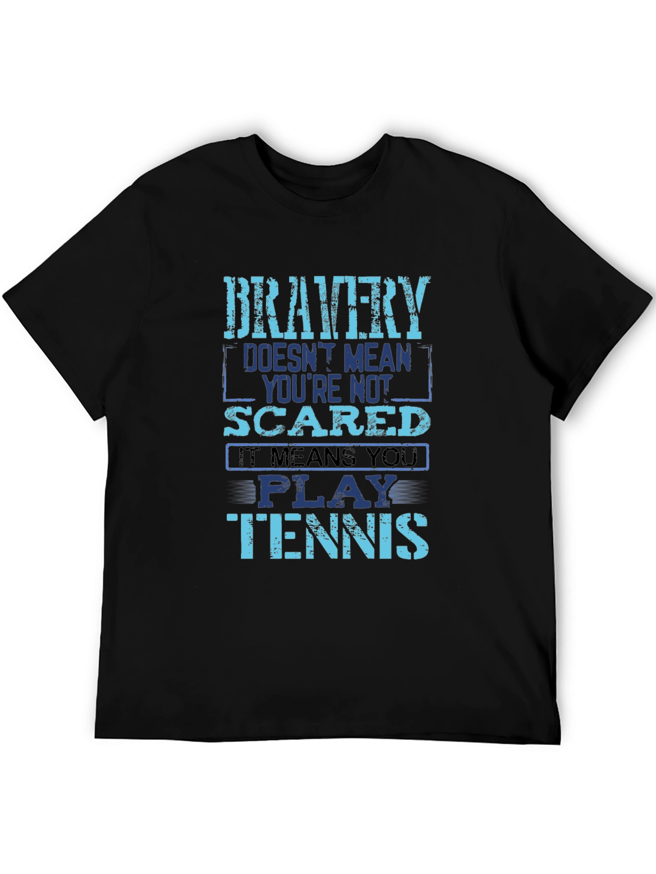 Bravery Tennis Player Graphic Tee - Mens Black T-Shirt