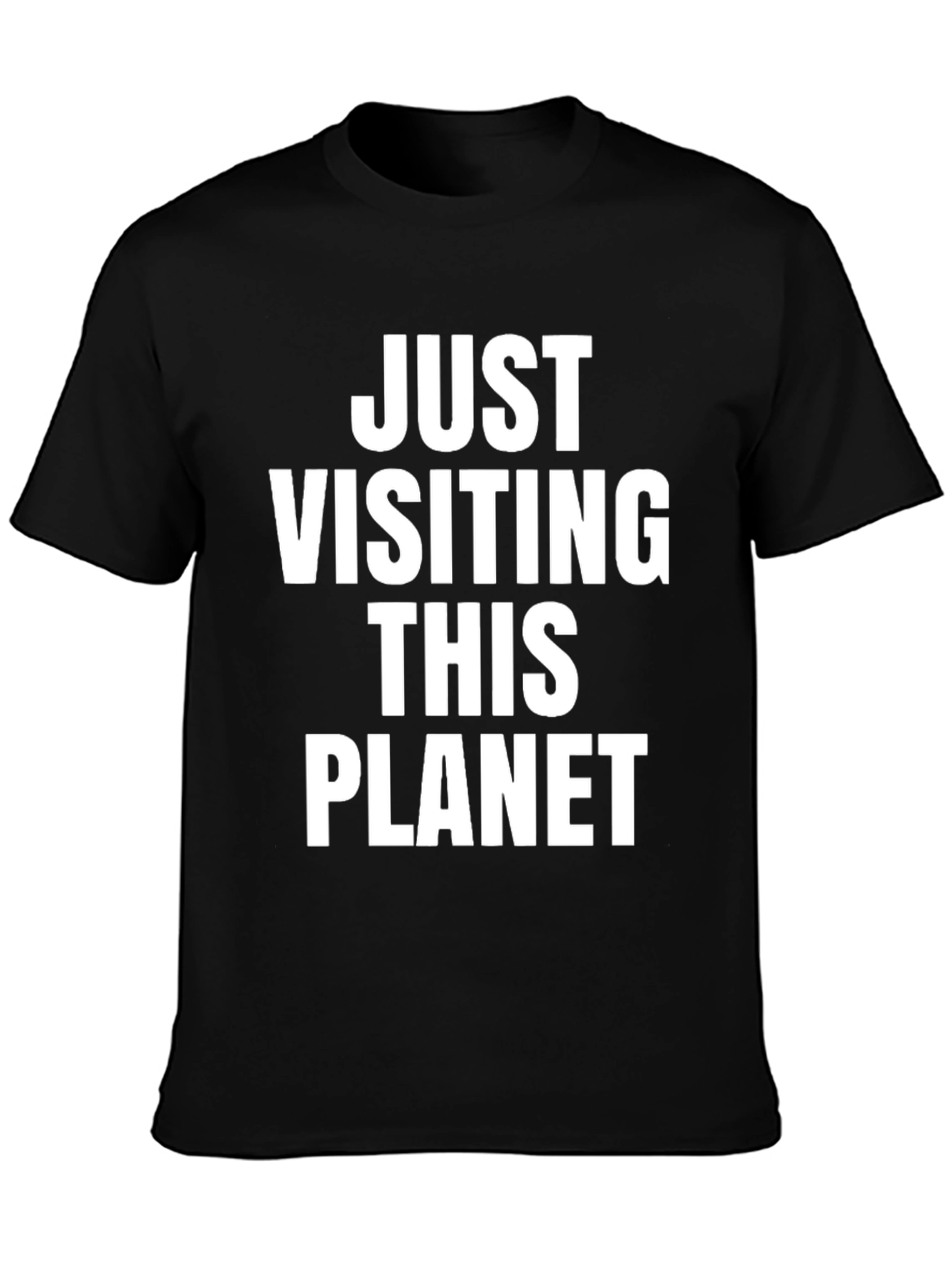 Just Visiting This Planet Graphic Tee - Black