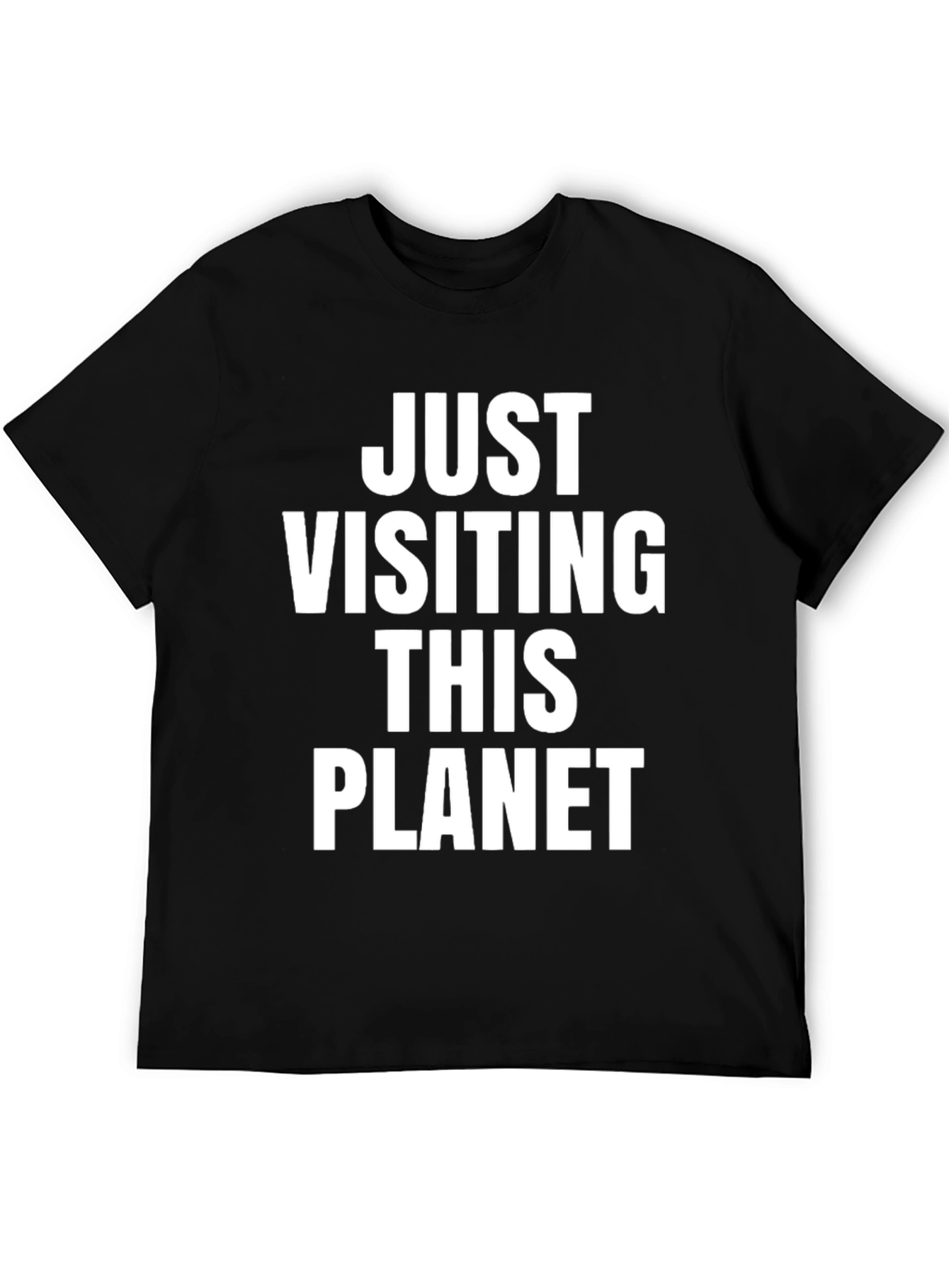 Just Visiting This Planet Graphic Tee - Black