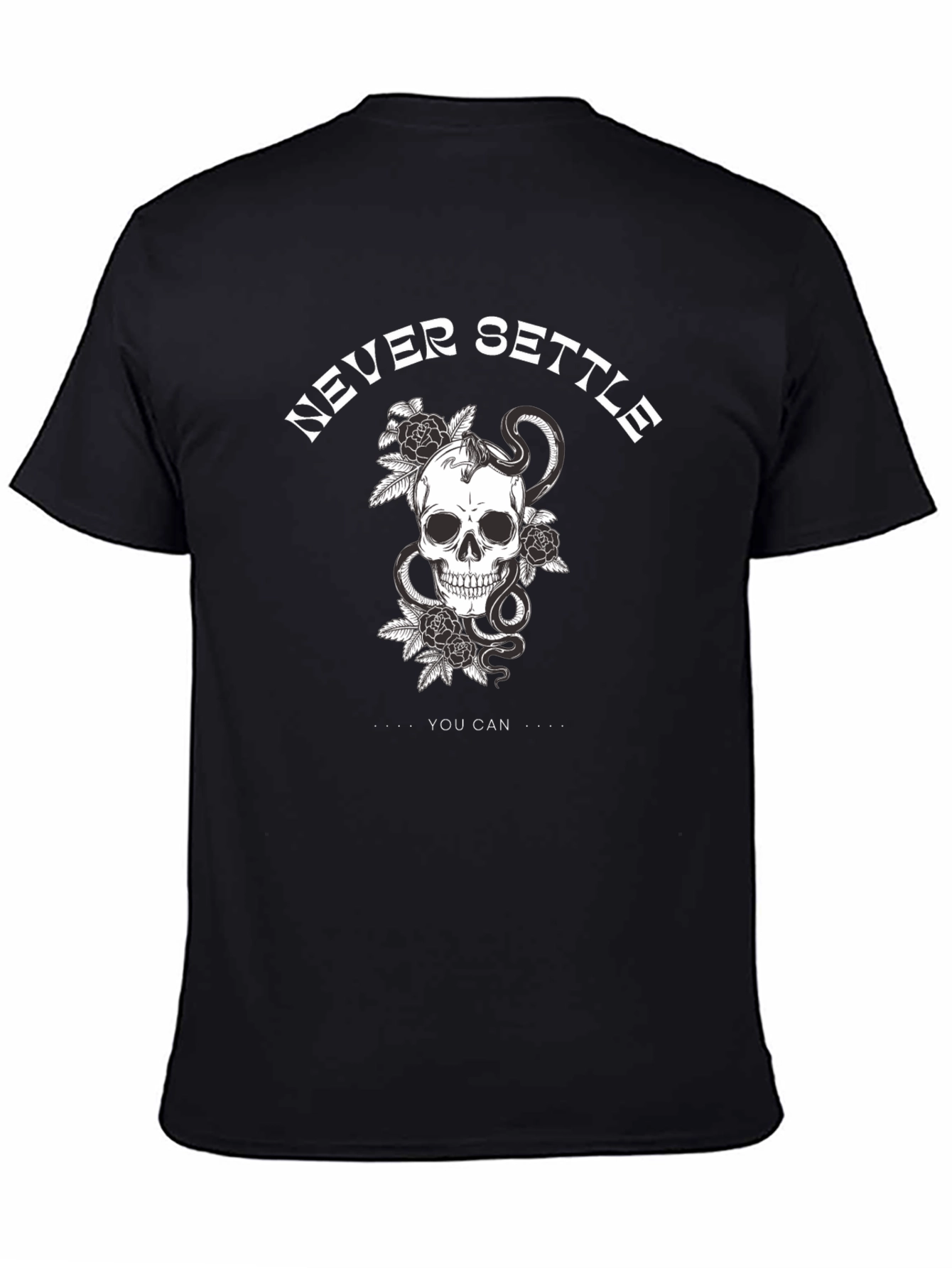 Never Settle Skull Graphic Tee