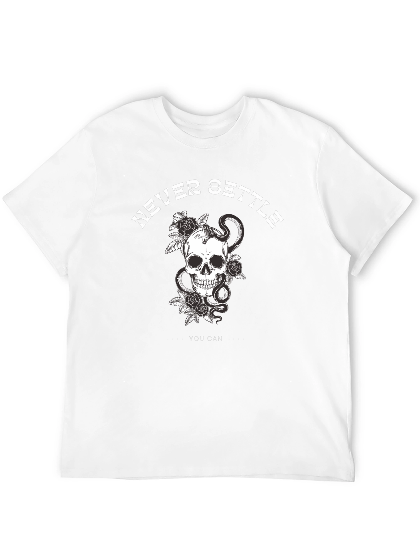Never Settle Skull Graphic Tee