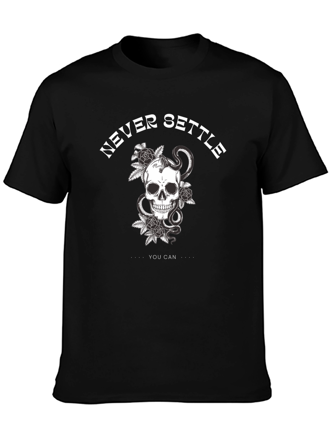 Never Settle Skull Graphic Tee