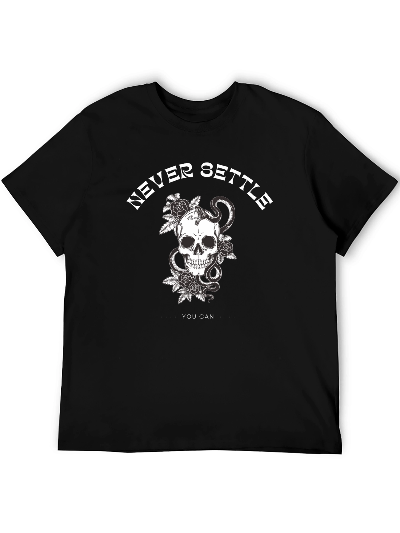 Never Settle Skull Graphic Tee