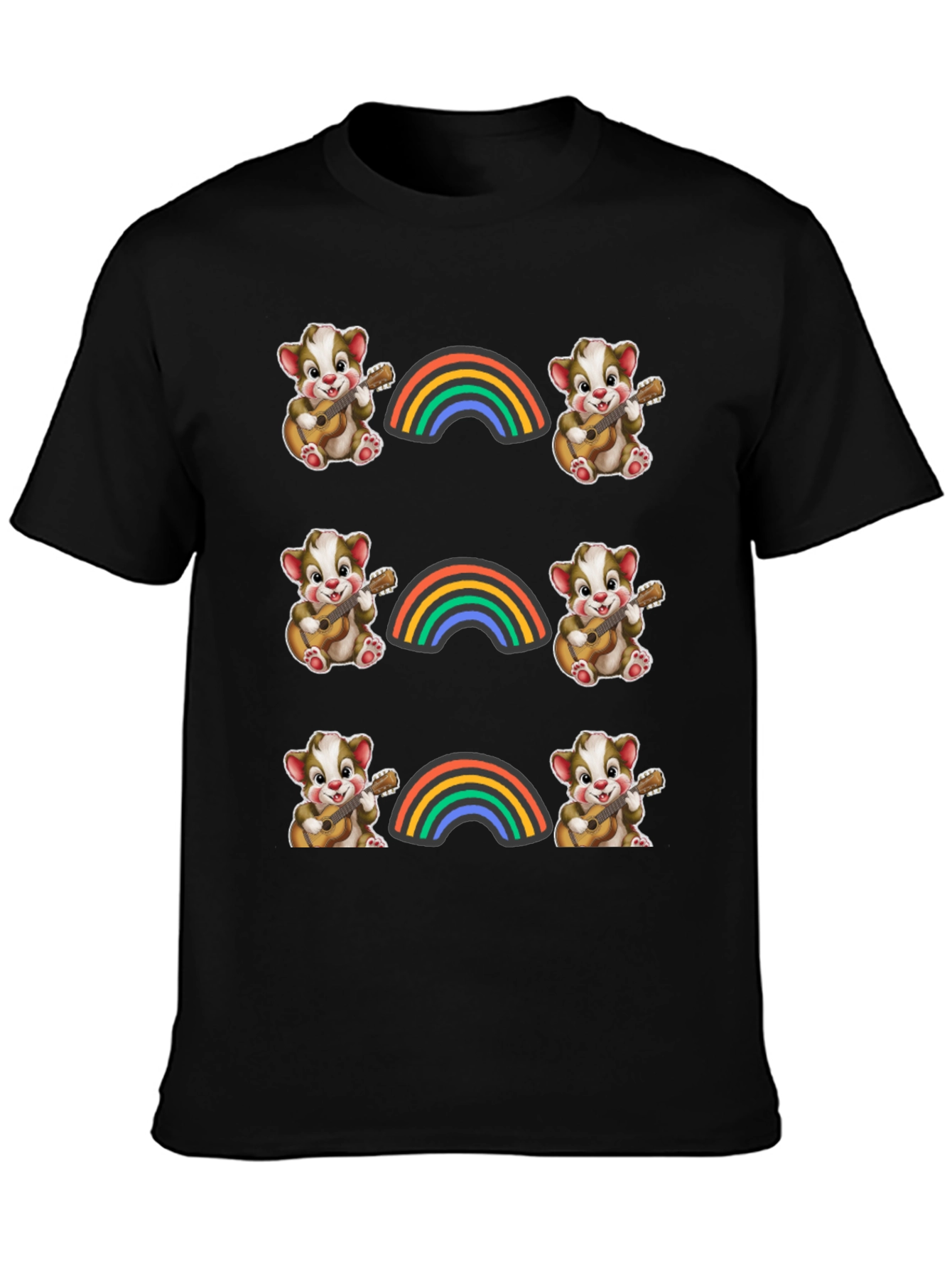 Rainbow Bear Guitarist Graphic Tee