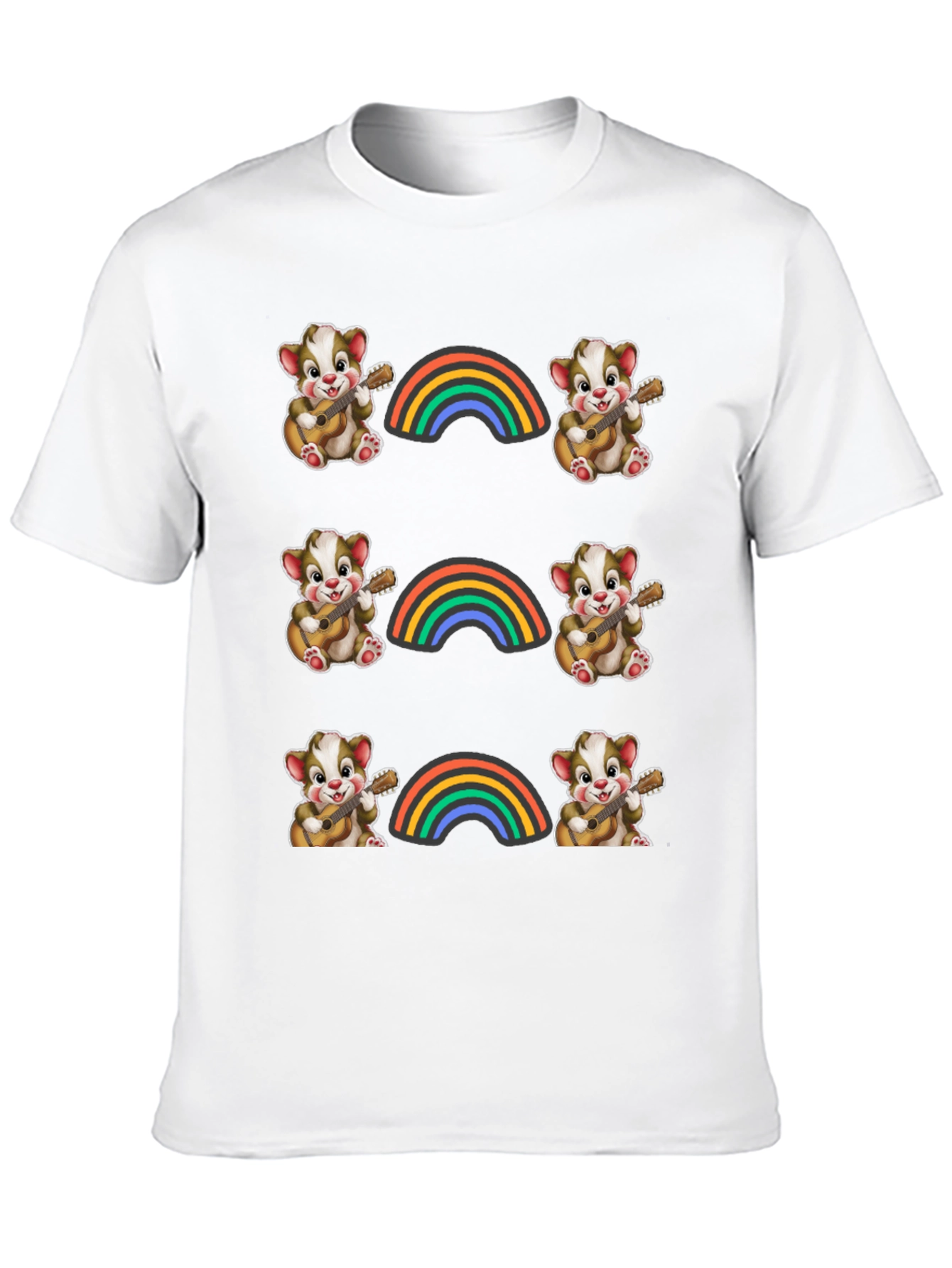 Rainbow Bear Guitarist Graphic Tee