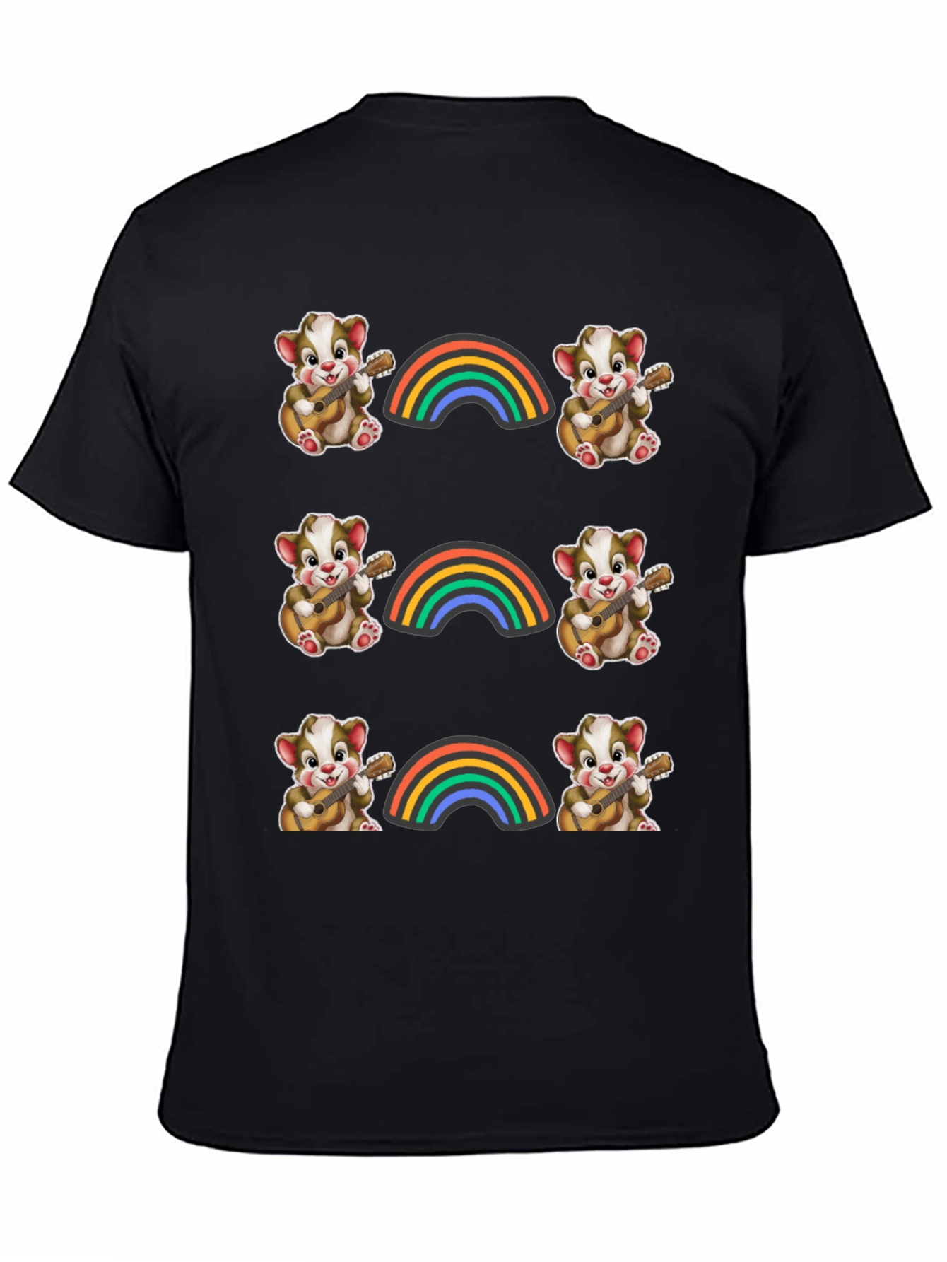 Rainbow Bear Guitarist Graphic Tee