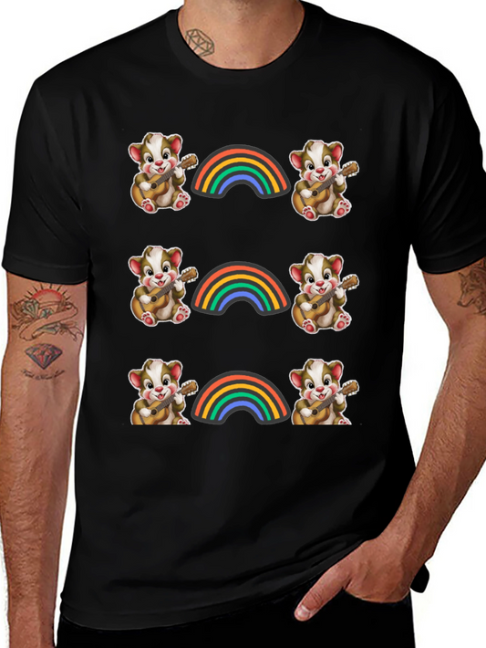 Rainbow Bear Guitarist Graphic Tee