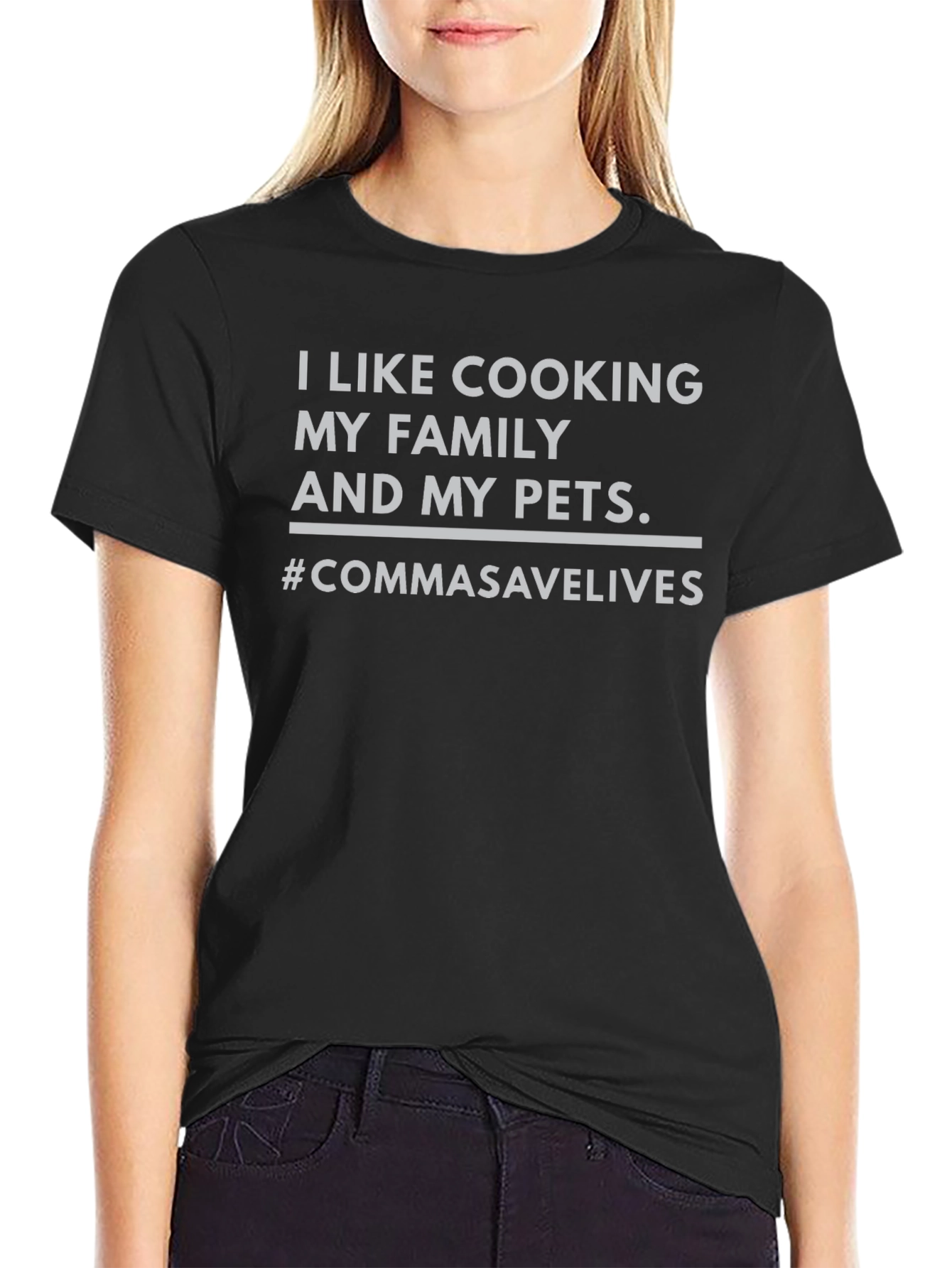 Comma Saves Lives Funny T-Shirt