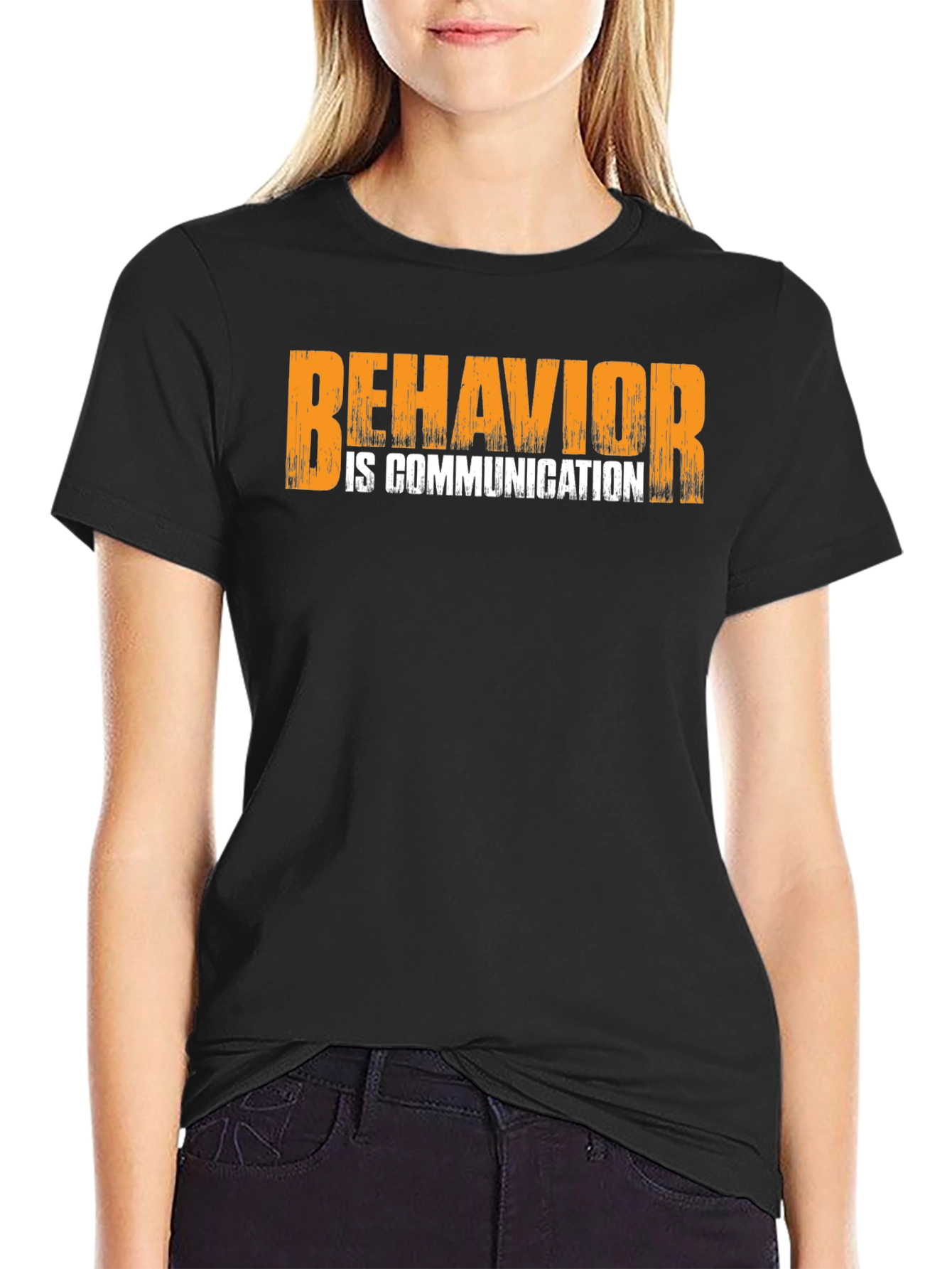 Behavior is Communication Black Graphic Tee