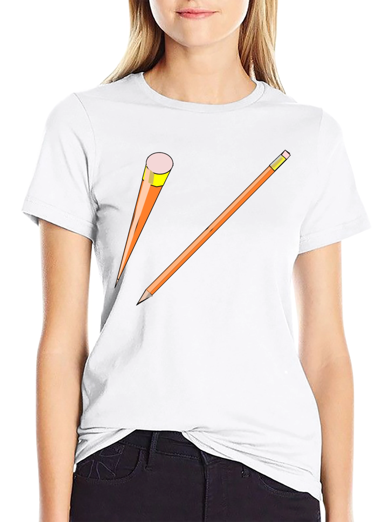Pencil Graphic Black T-Shirt